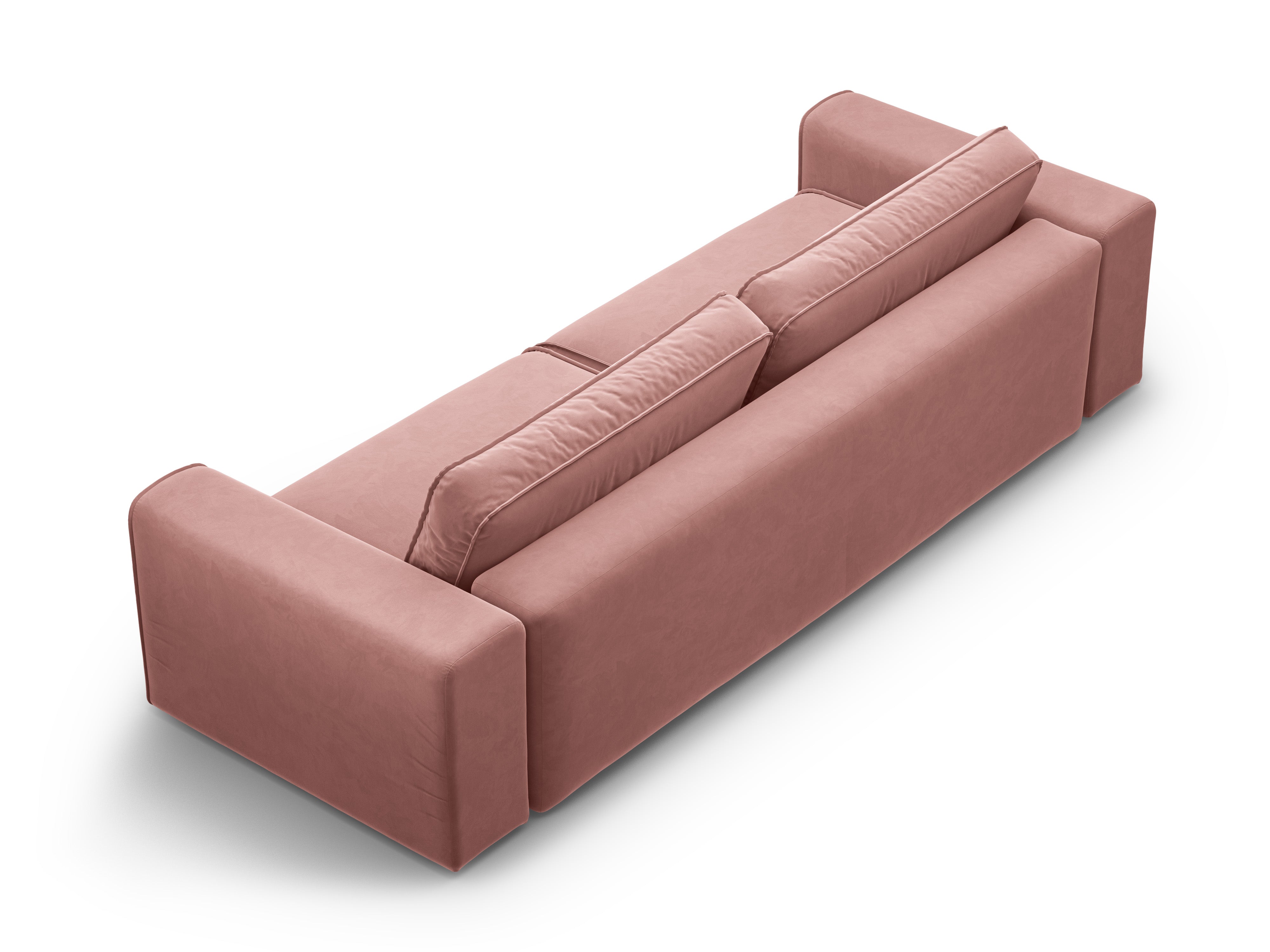 Sofa sametová 3-osobová s funkcí spaní VICTOR růžová