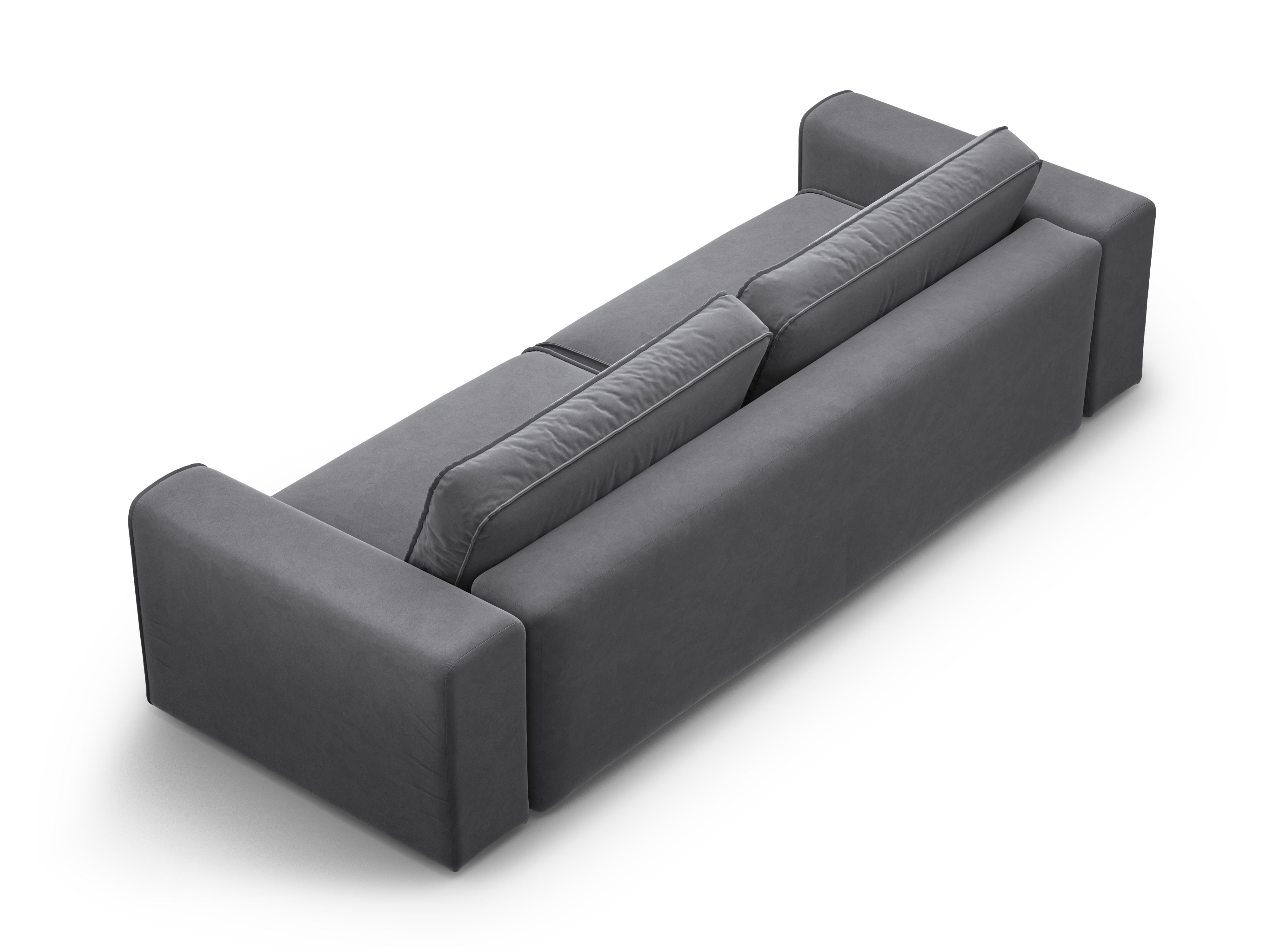 Sofa sametová 3-osobová s funkcí spaní VICTOR šedá