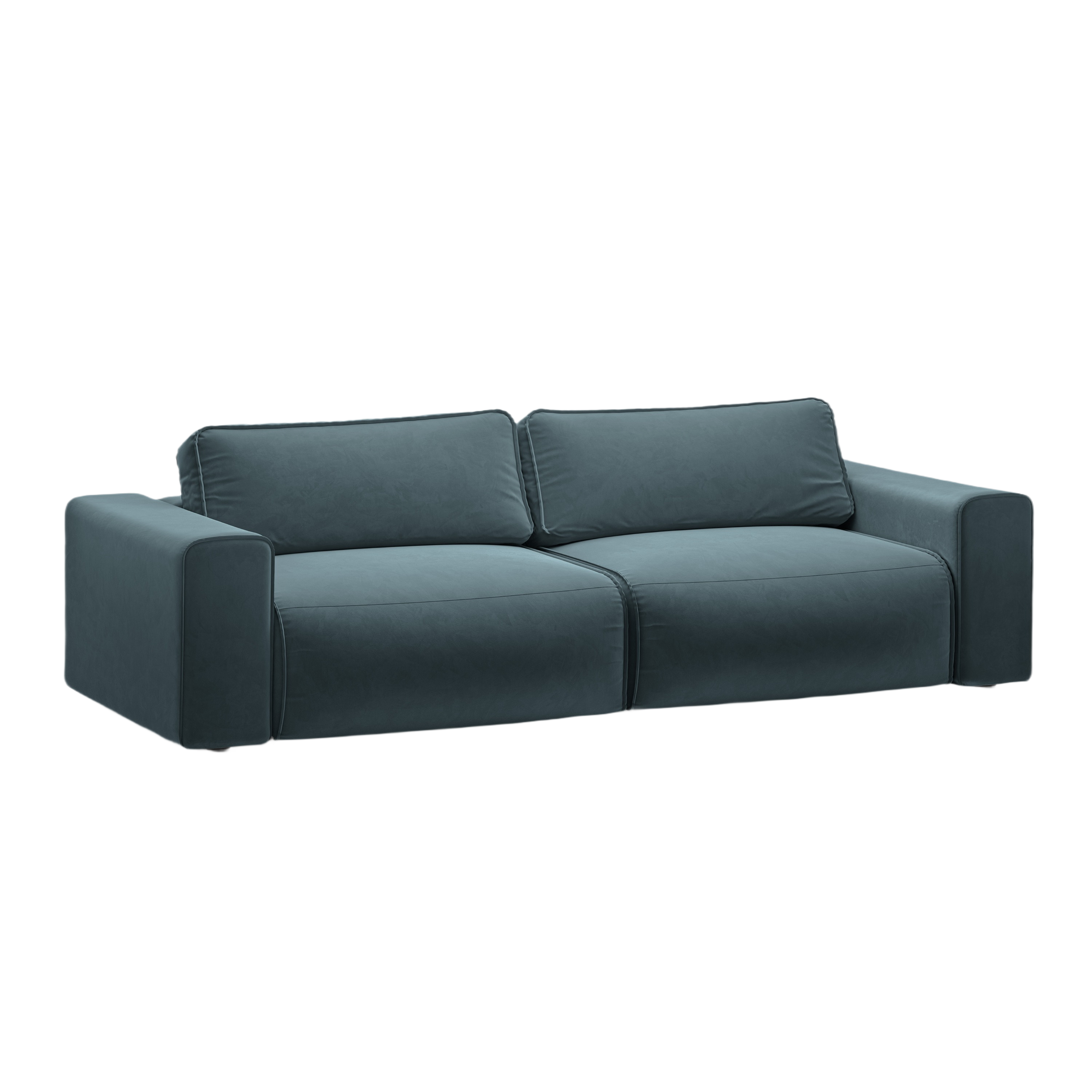 Velvet 3-Seater Sofa with Sleeping Function VICTOR Blue