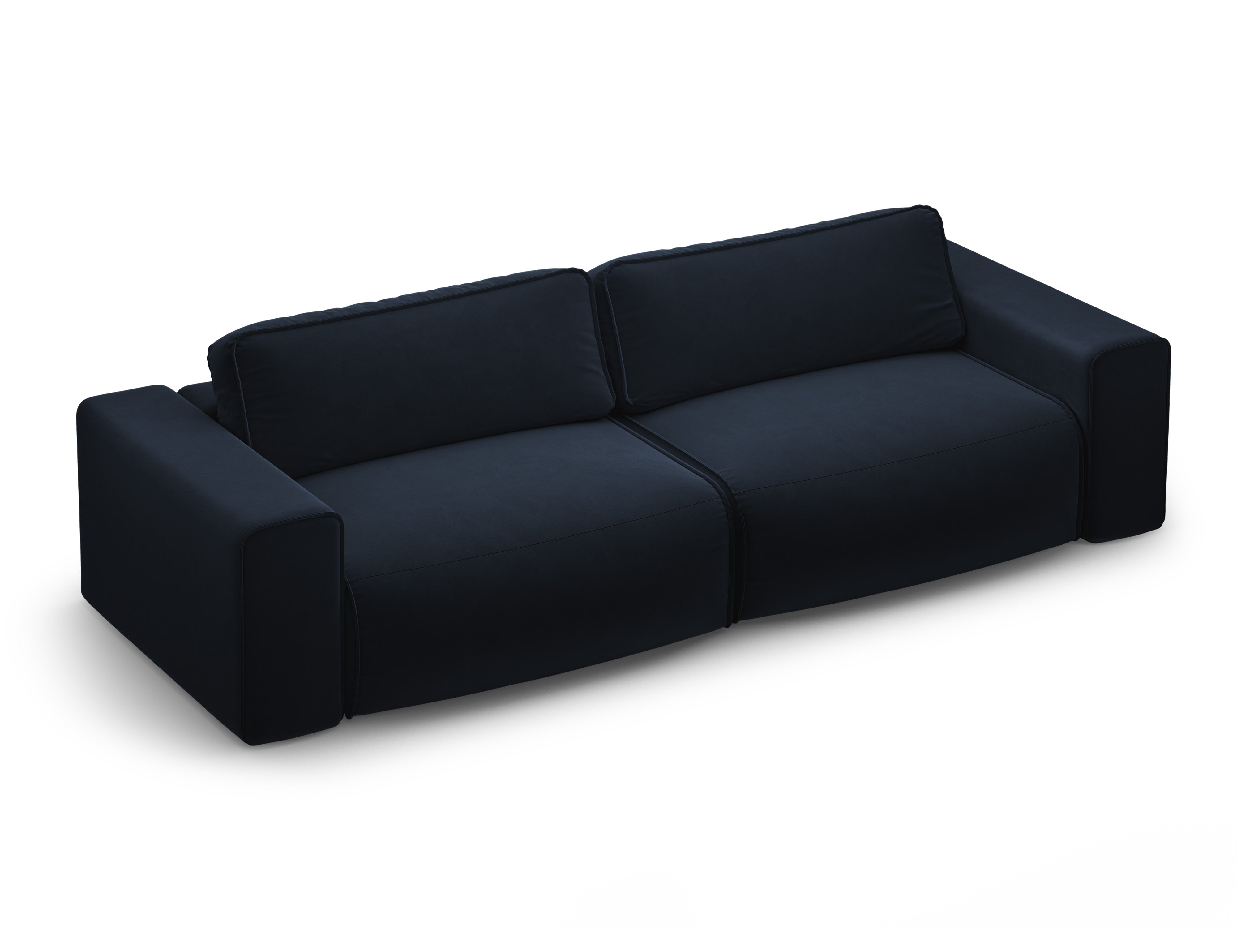 Sofa sametová 3-osobová s funkcí spaní VICTOR granátová