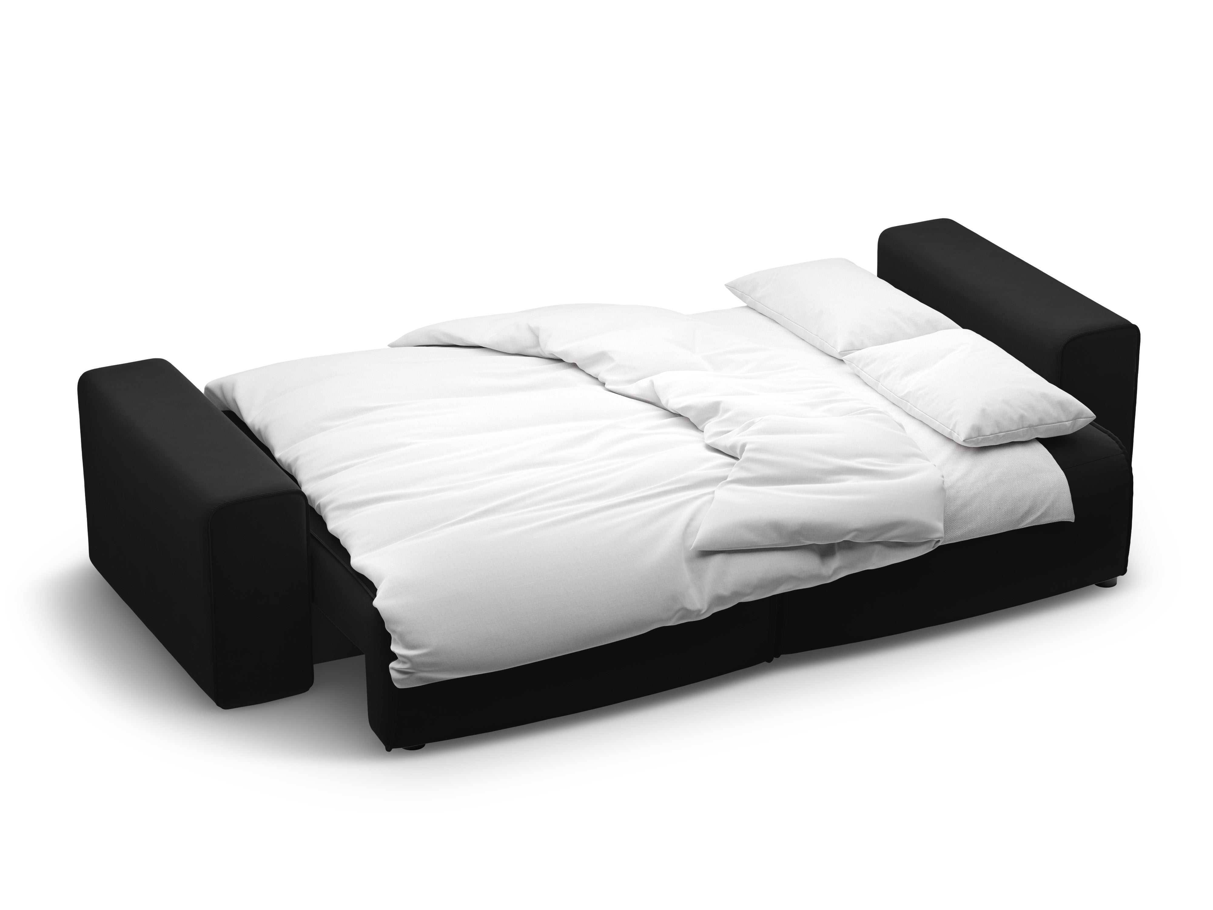 Velvet 3-seater sofa with sleeping function VICTOR black
