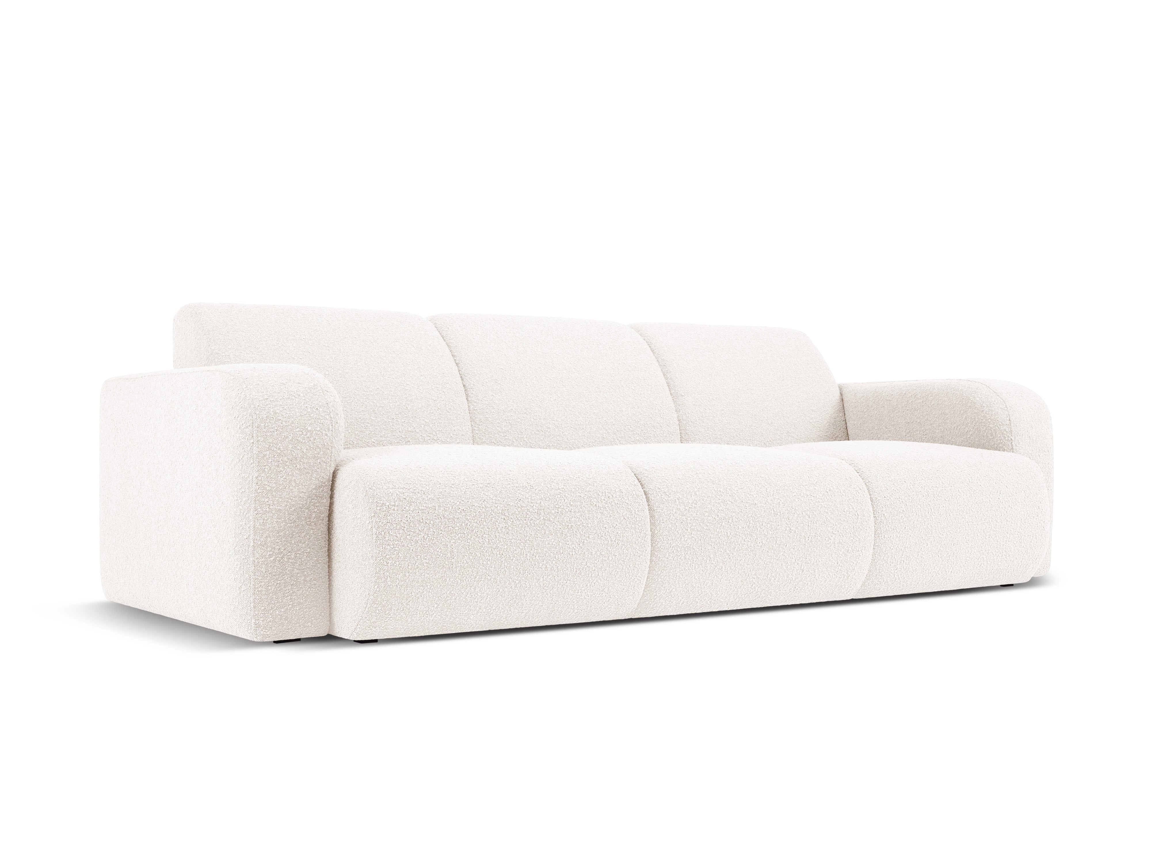Sofa w tkaninie boucle 3-osobowa MOLINO biały – Micadoni