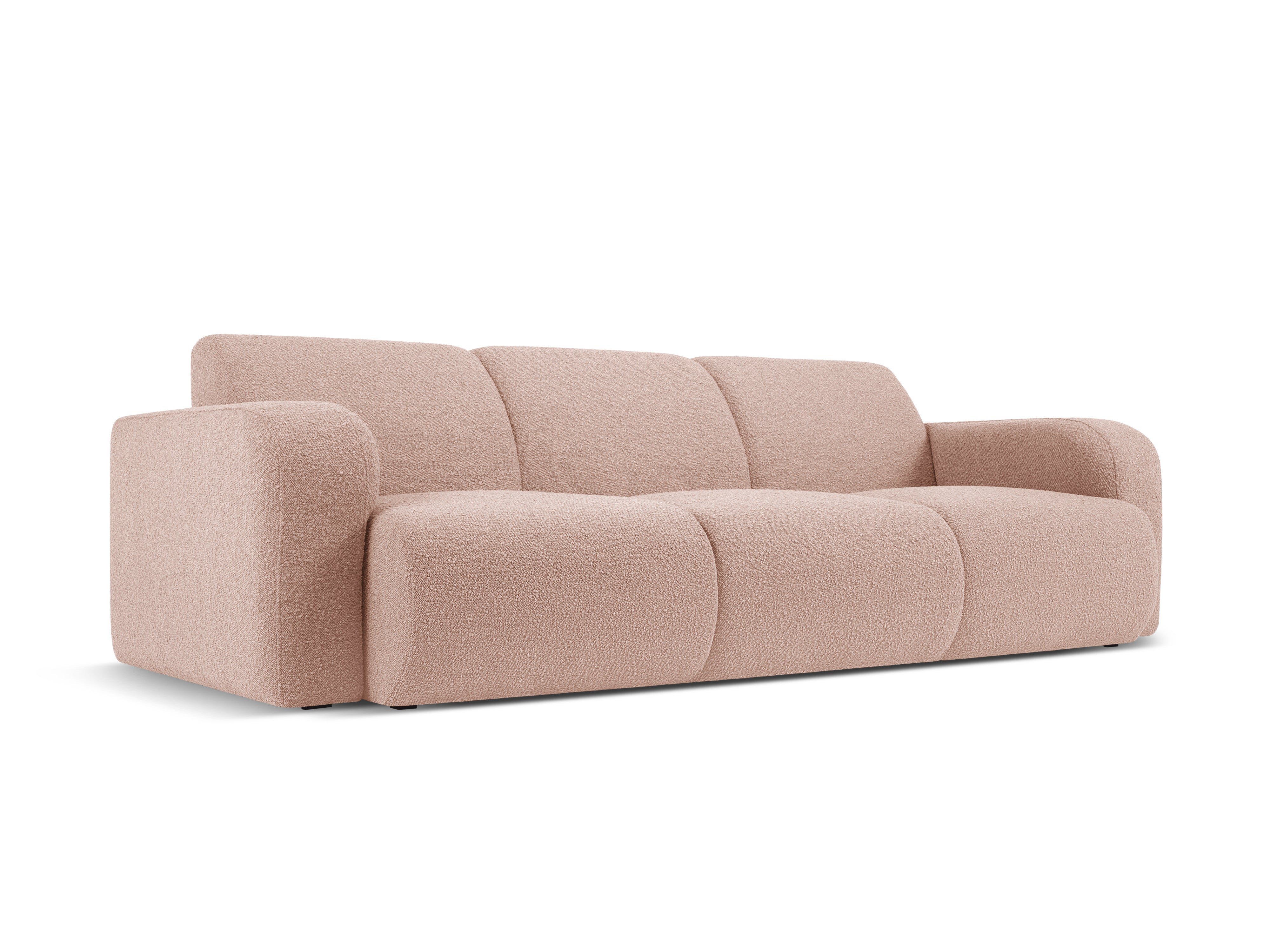 Sofa w tkaninie boucle 3-osobowa MOLINO pudrowy róż Micadoni Eye on Design
