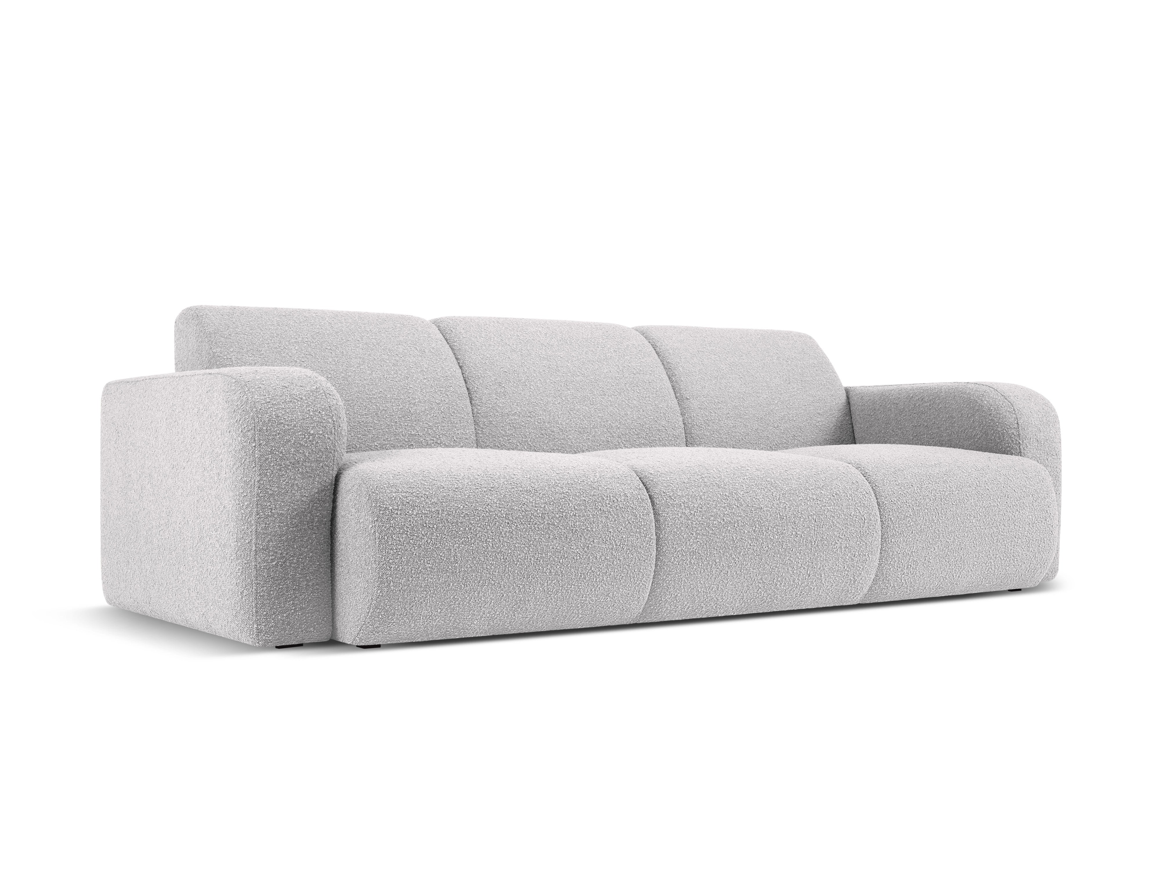 Sofa w tkaninie boucle 3-osobowa MOLINO jasnoszary Micadoni Eye on Design