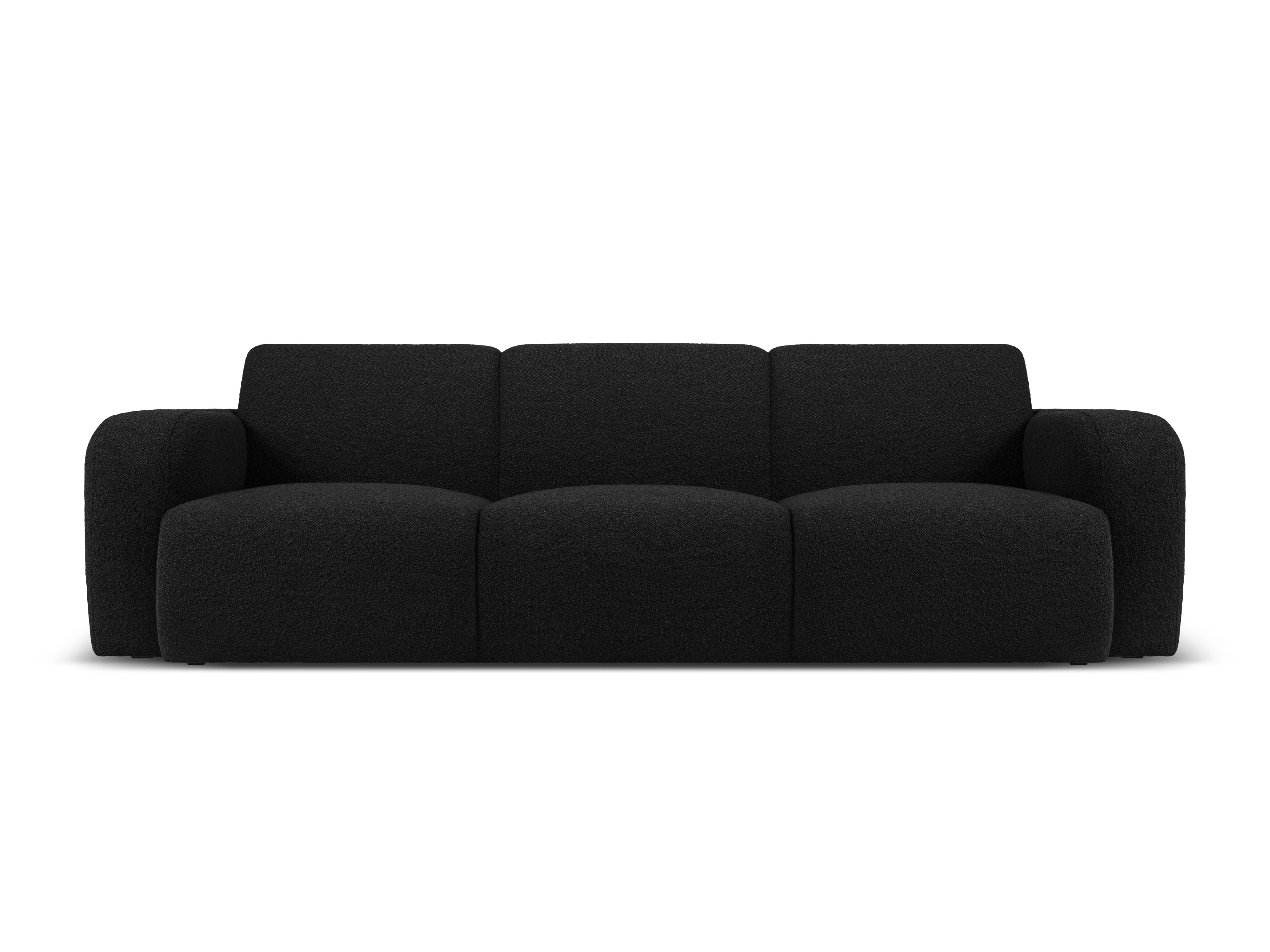 Sofa w tkaninie boucle 3-osobowa MOLINO czarny Micadoni Eye on Design
