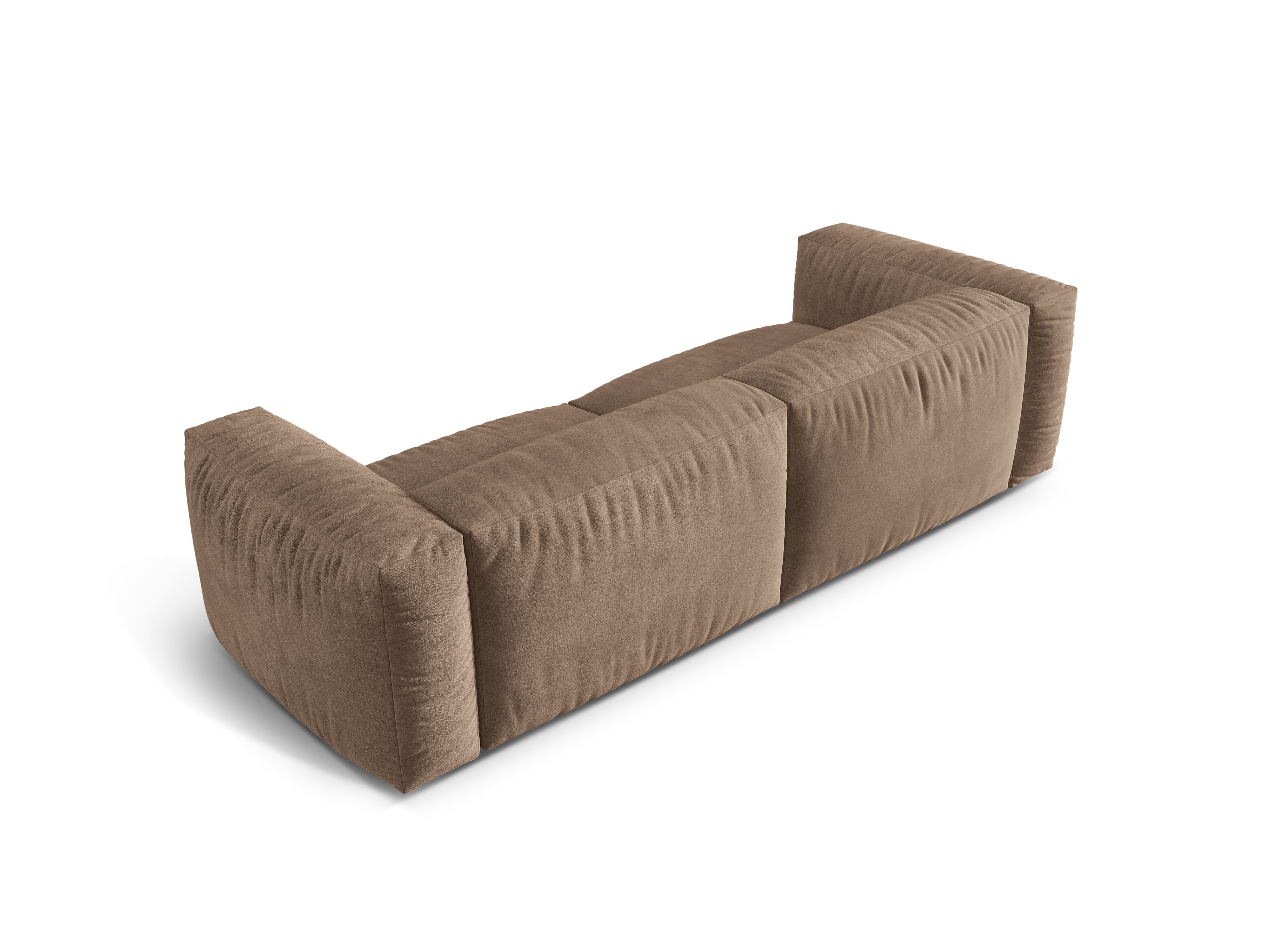 Sofa sametová 3-osobová MARTINA tmavě béžová