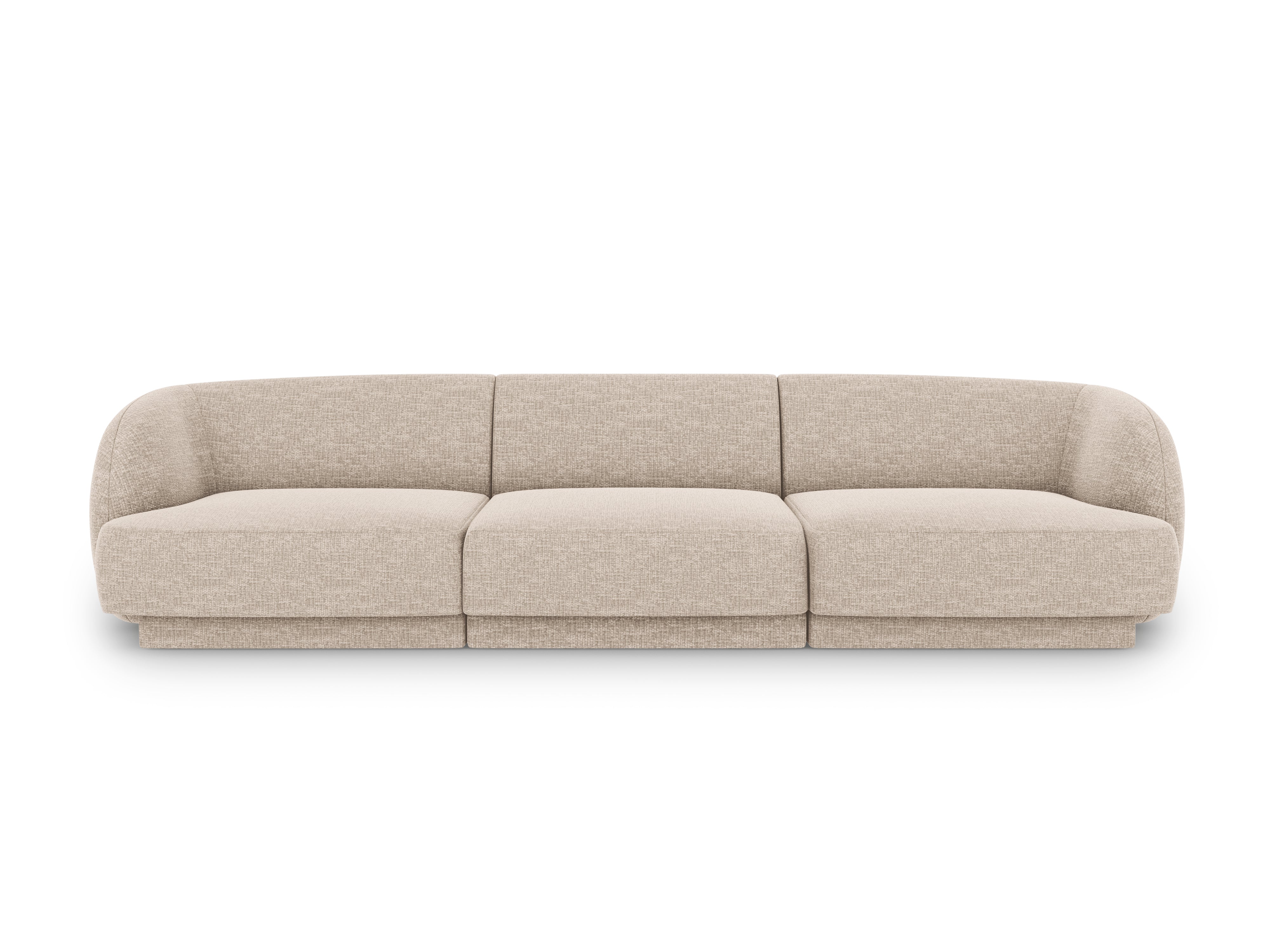 Sofa w tkaninie szenilowej 3-osobowa MILEY beżowy Micadoni Eye on Design