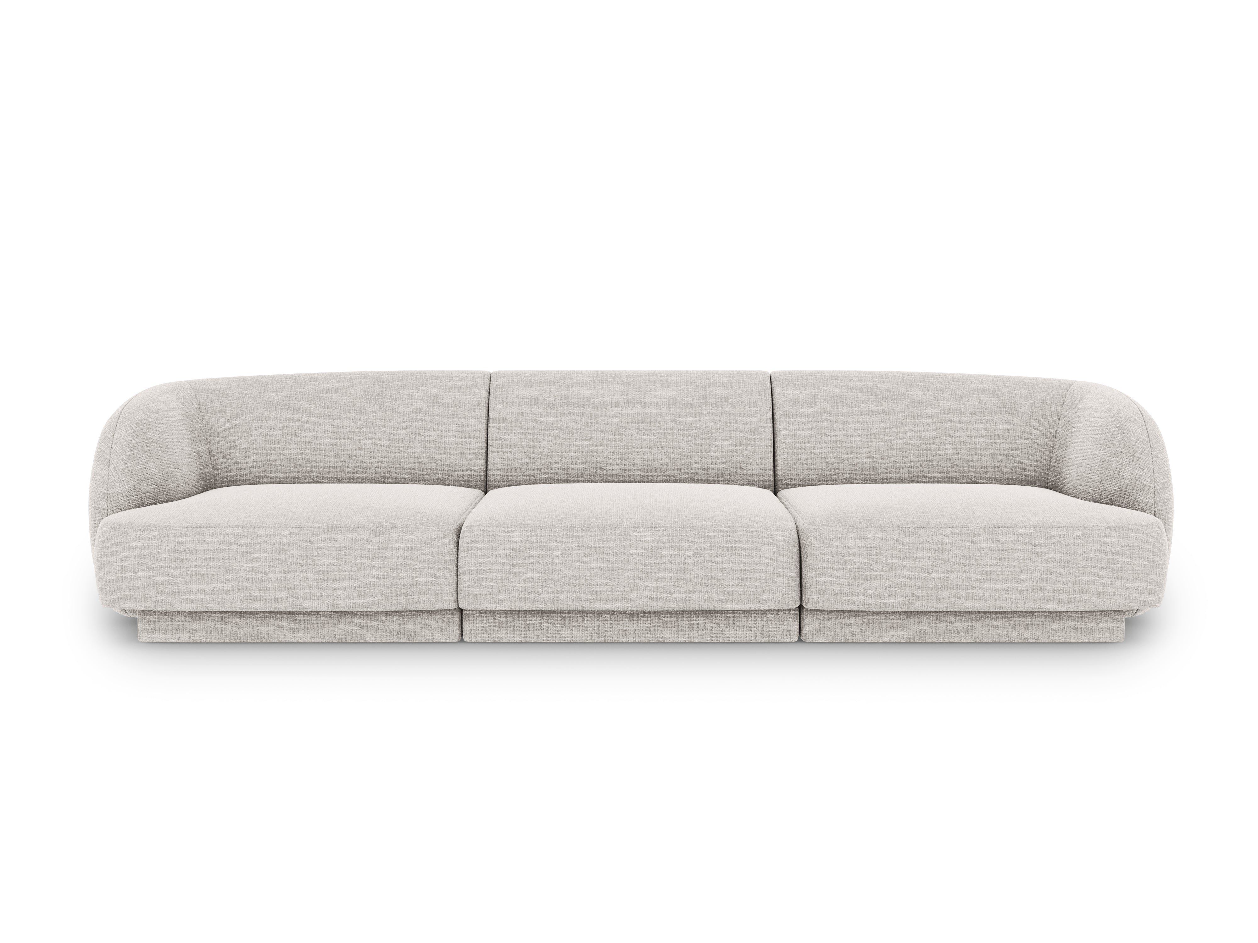 Sofa w tkaninie szenilowej 3-osobowa MILEY jasnoszary Micadoni Eye on Design