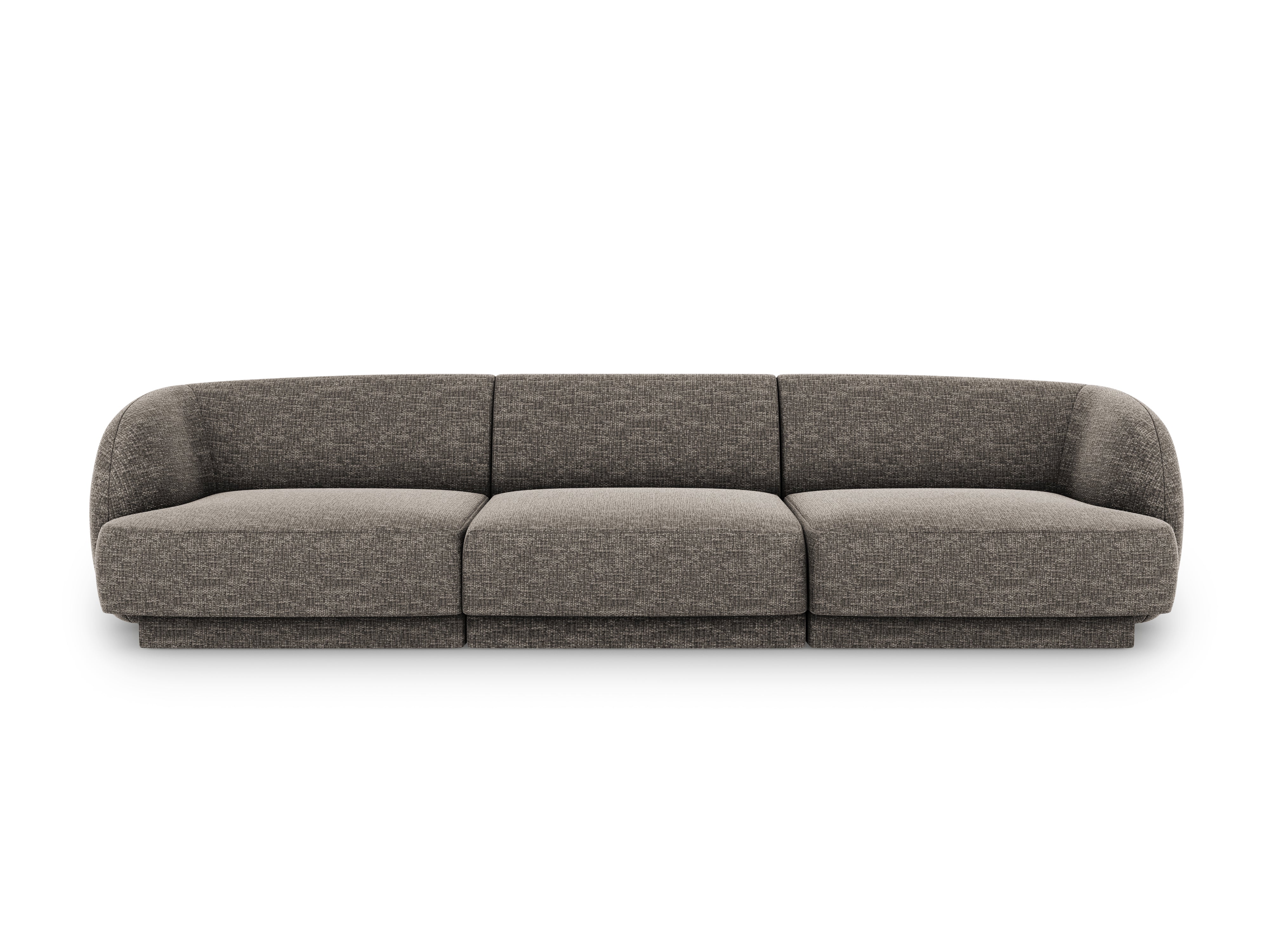 Sofa w tkaninie szenilowej 3-osobowa MILEY szary Micadoni Eye on Design
