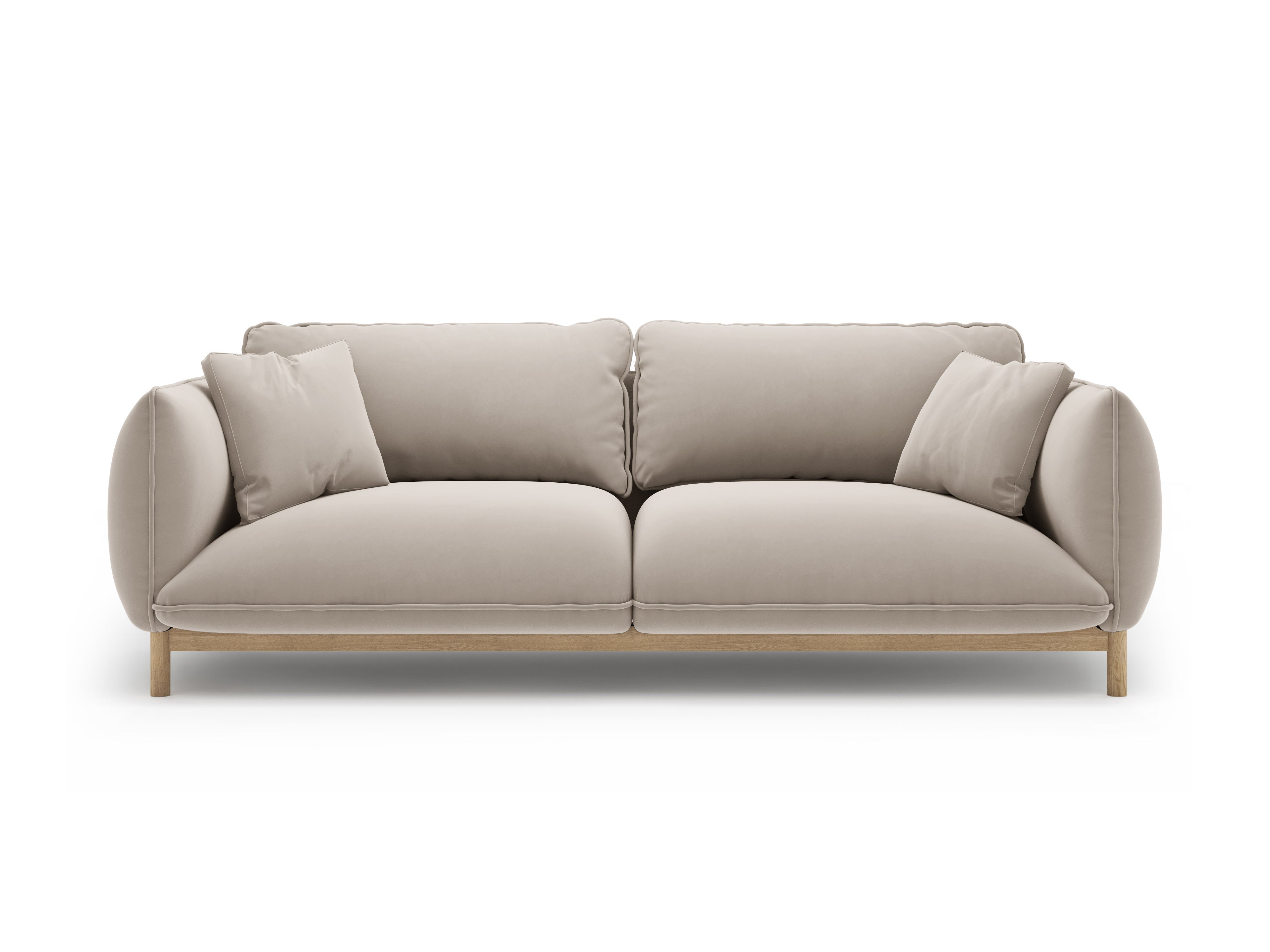 Sofa sametová 3-osobová ADA světle béžová