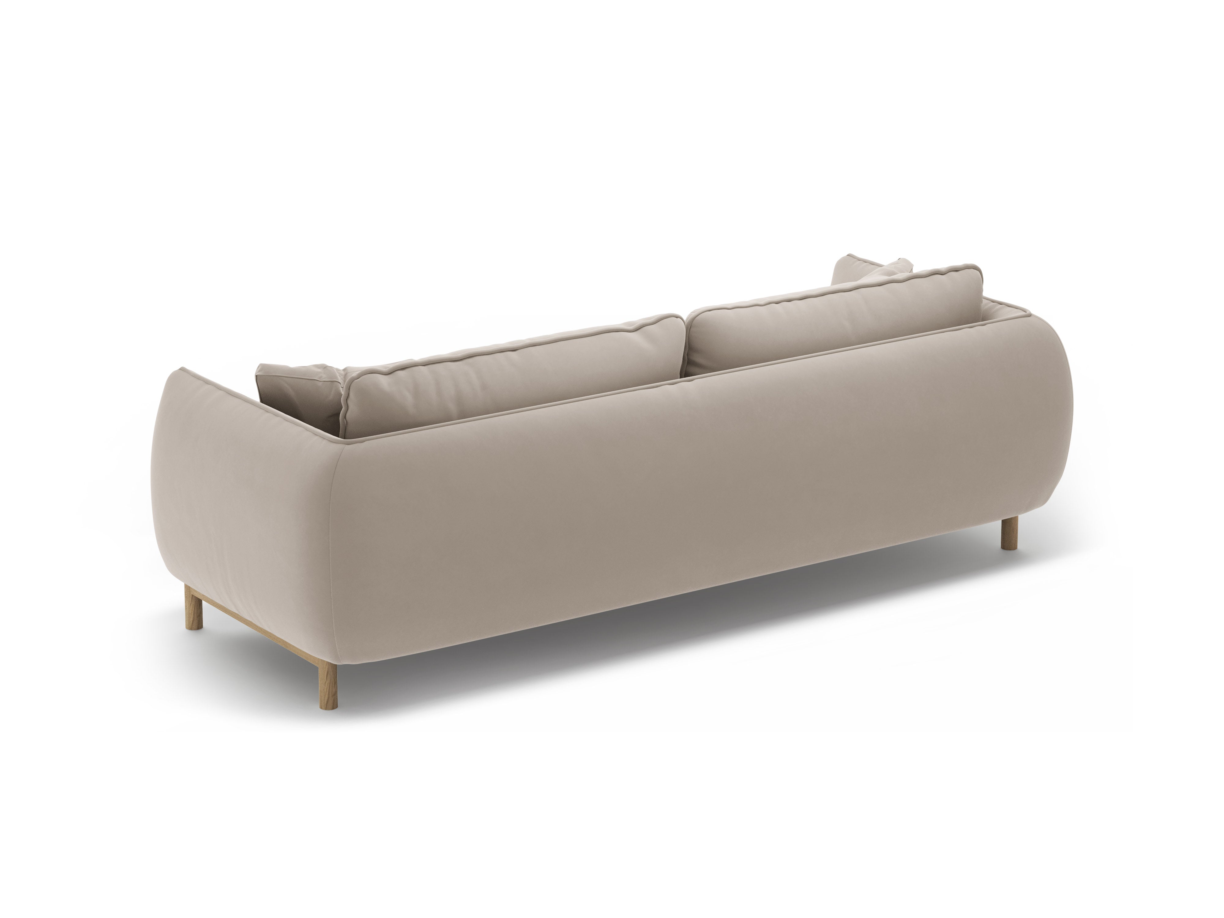 Sofa sametová 3-osobová ADA světle béžová