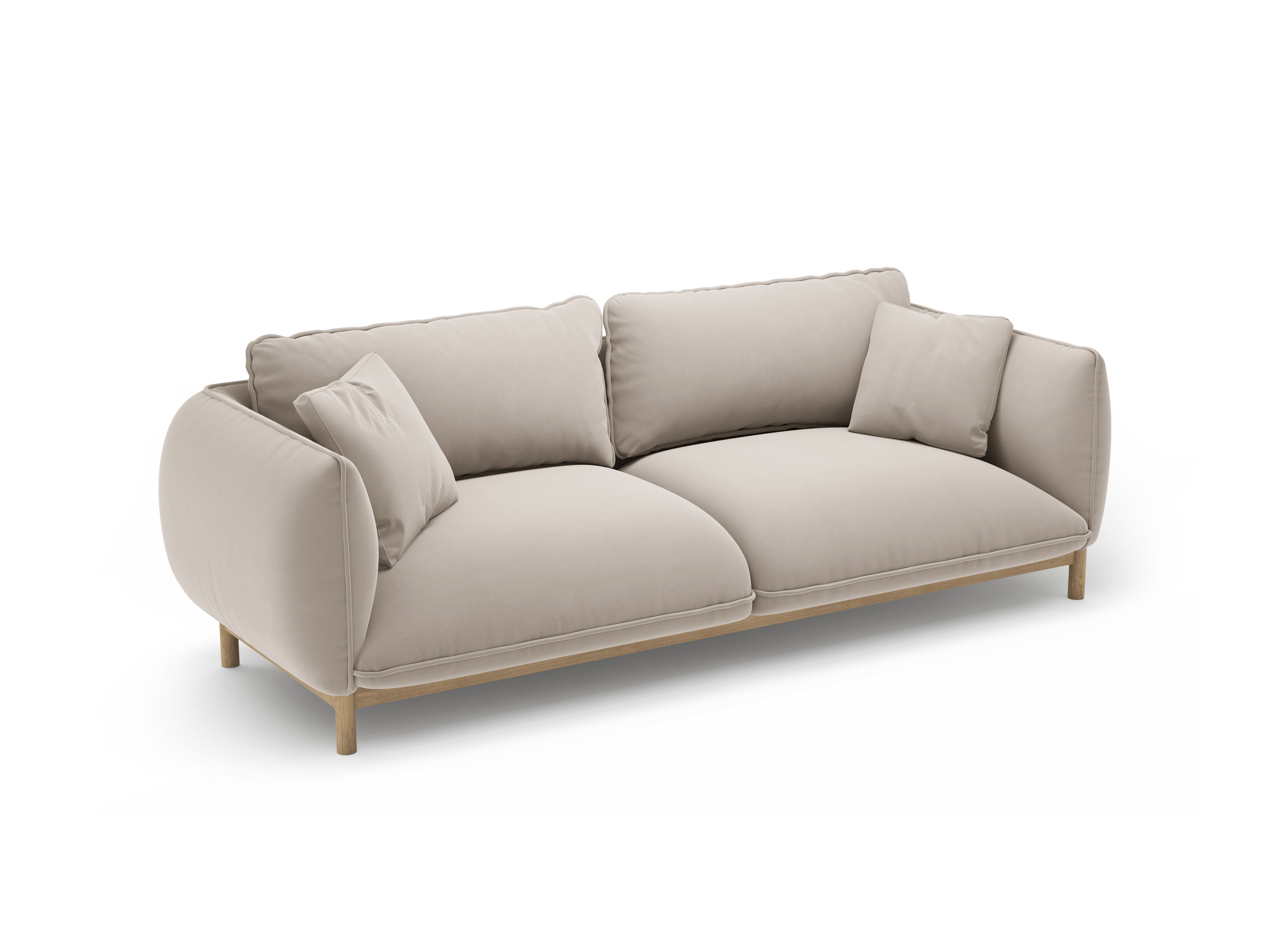 Sofa sametová 3-osobová ADA světle béžová