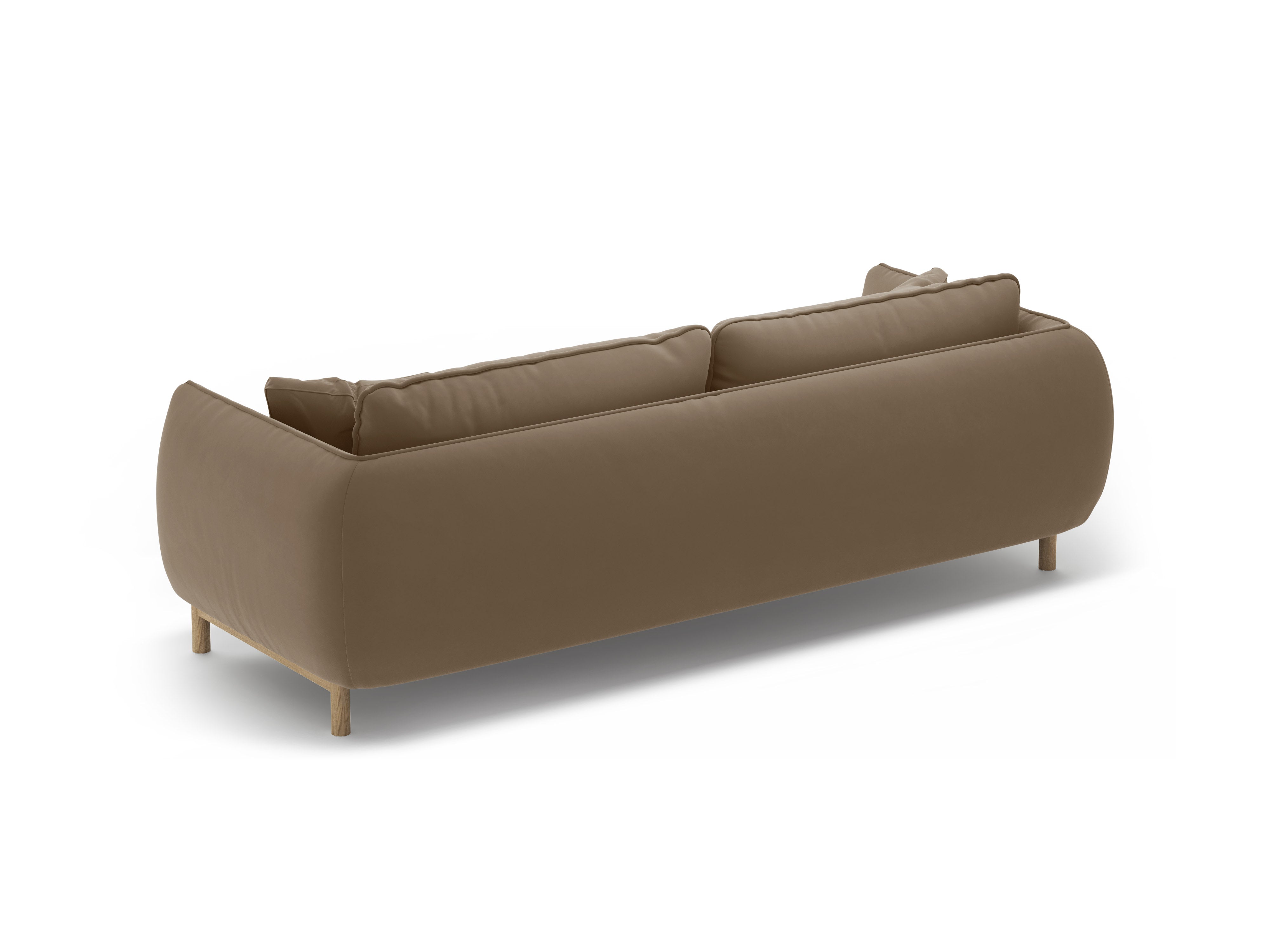Sofa aksamitna 3-osobowa ADA jasnobrązowy – Micadoni