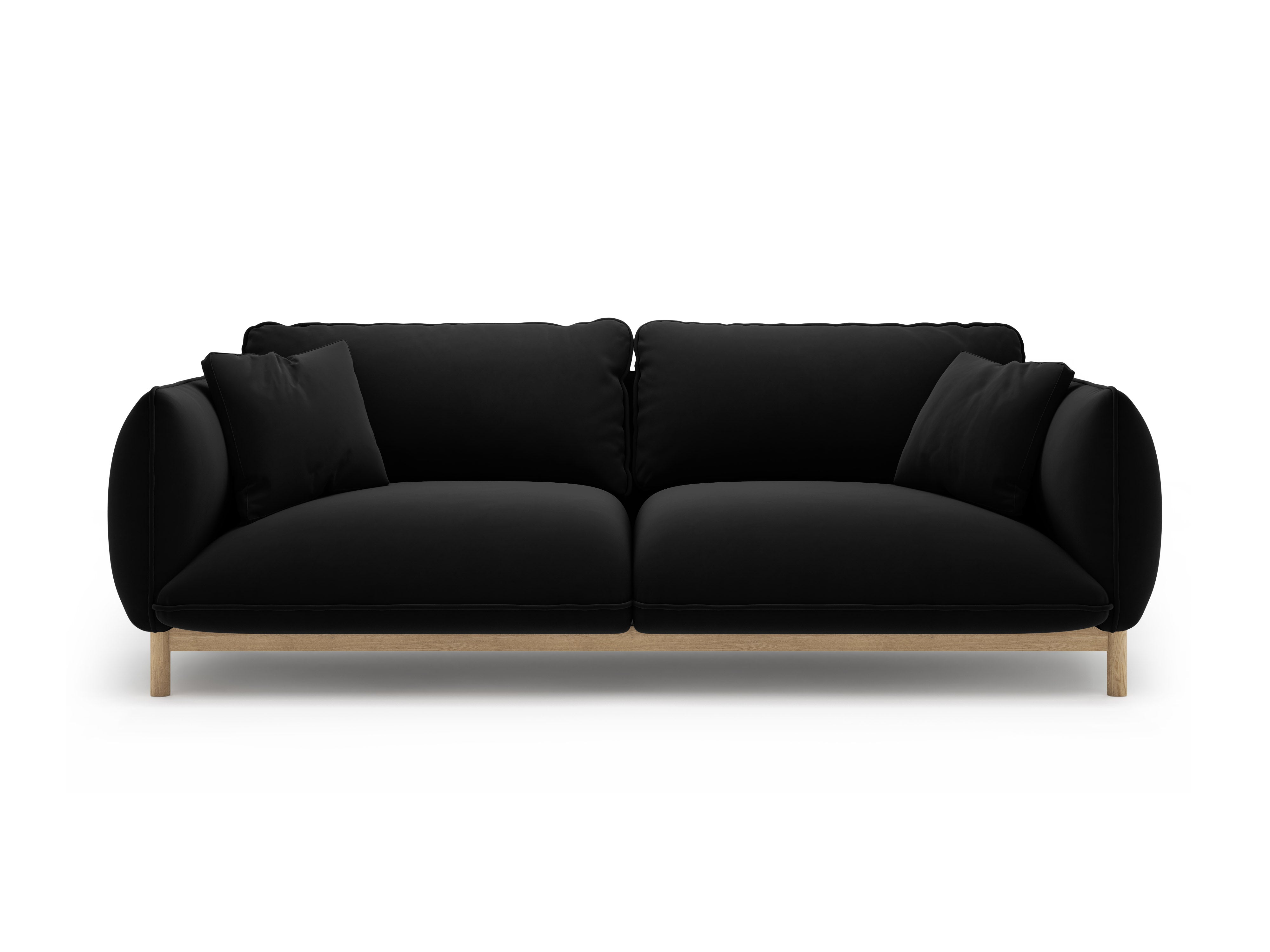 Sofa sametová 3-osobová ADA černá