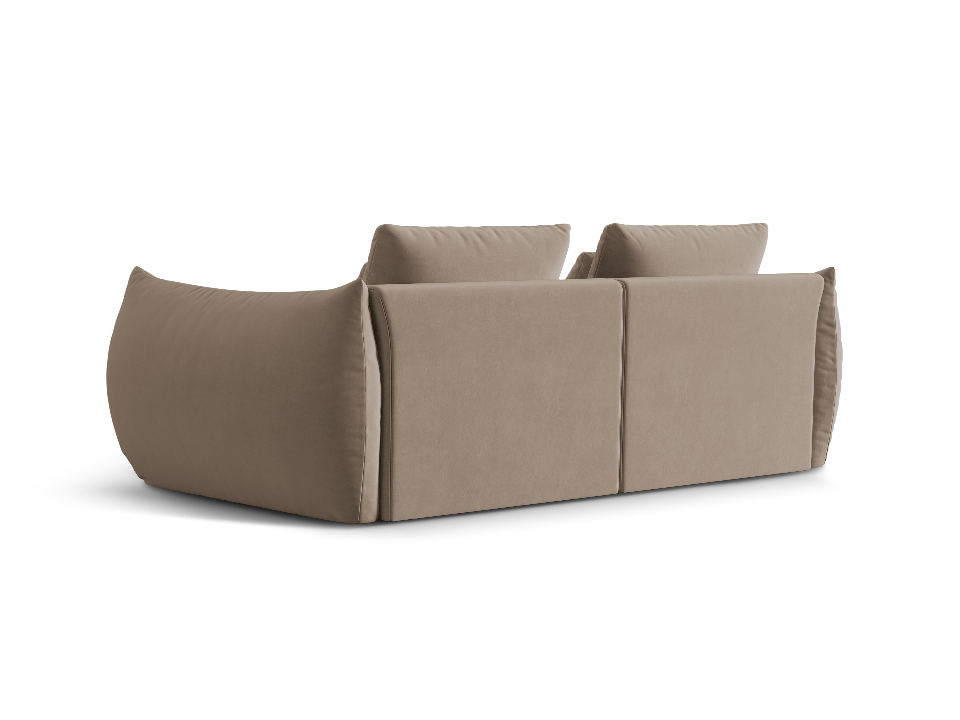 Sofa sametová 3-osobová BLOOM světle hnědá