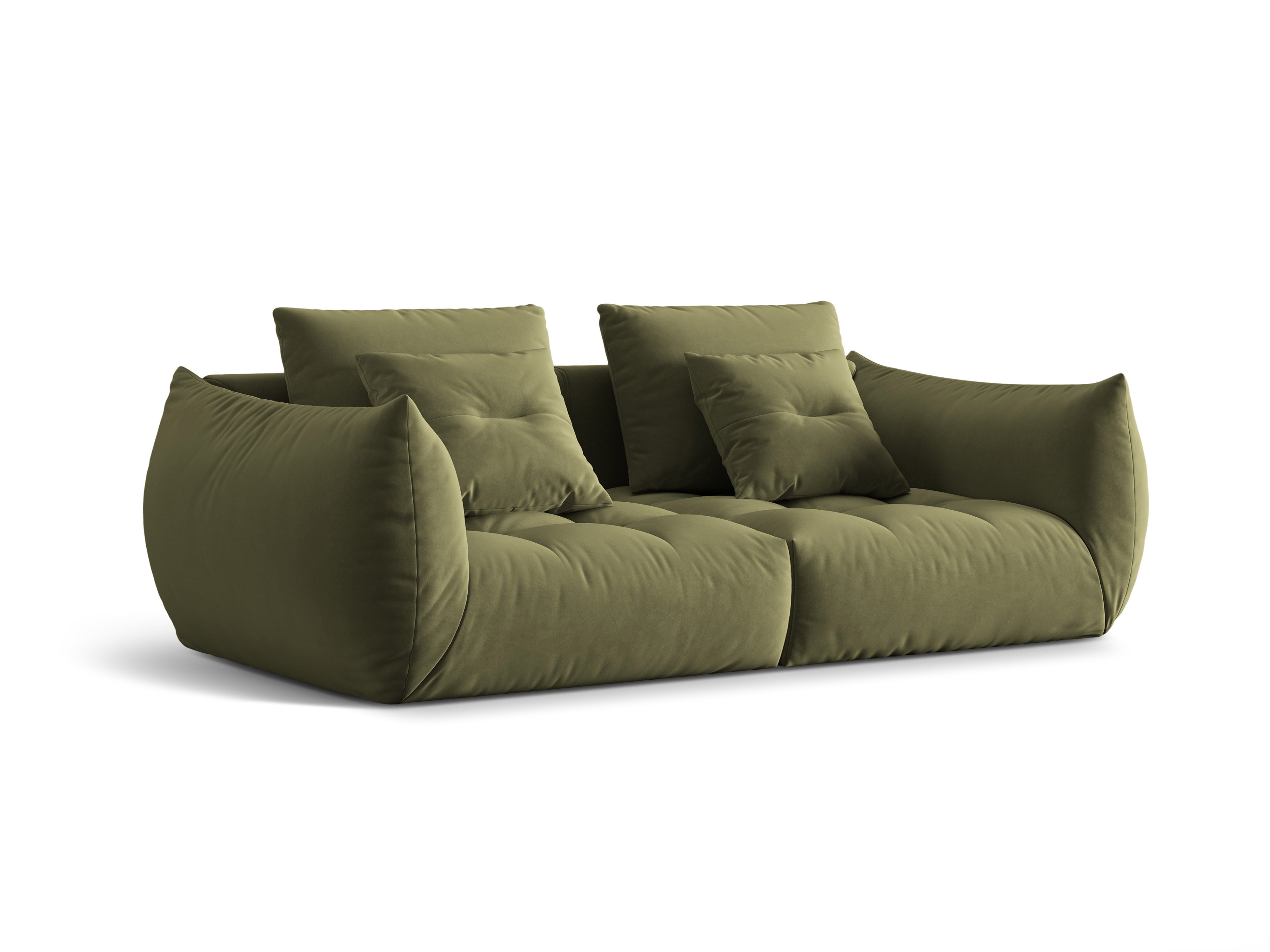 Sofa sametová 3-osobová BLOOM zelená