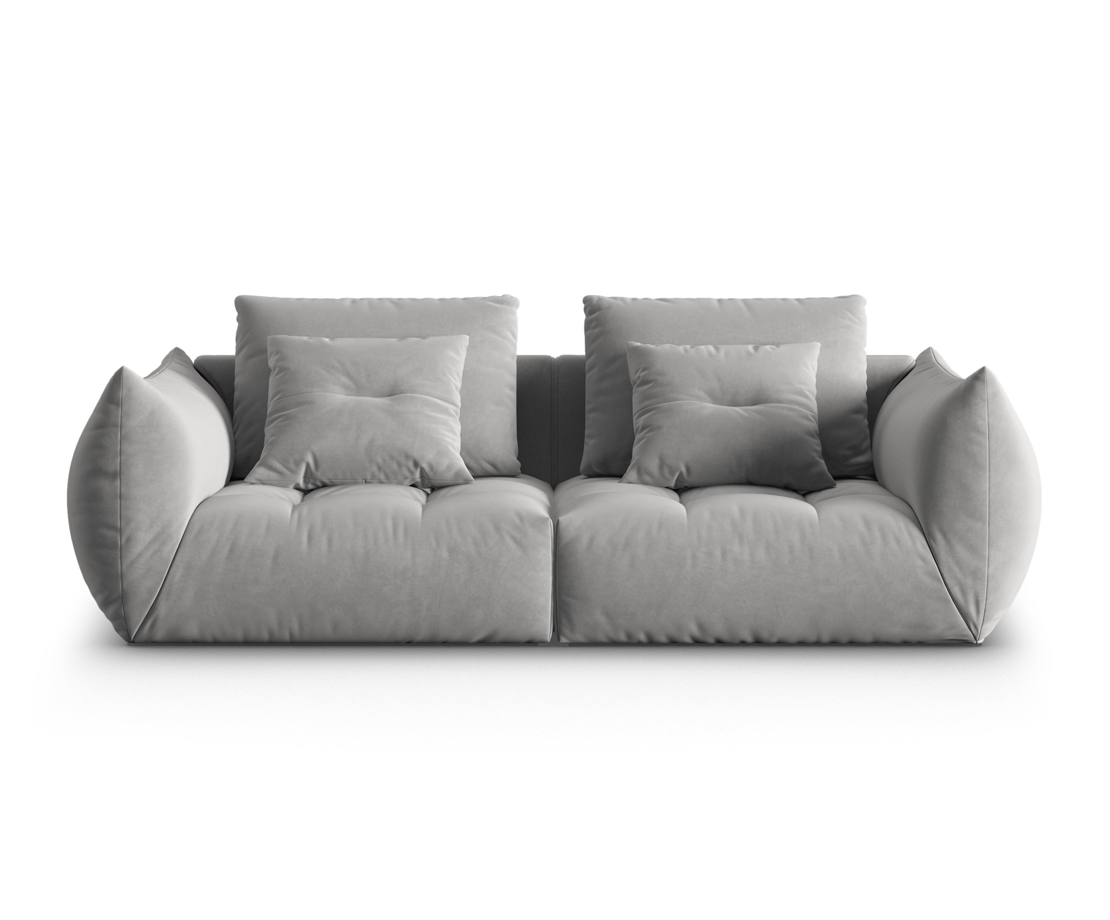 Sofa sametová 3-osobová BLOOM šedá