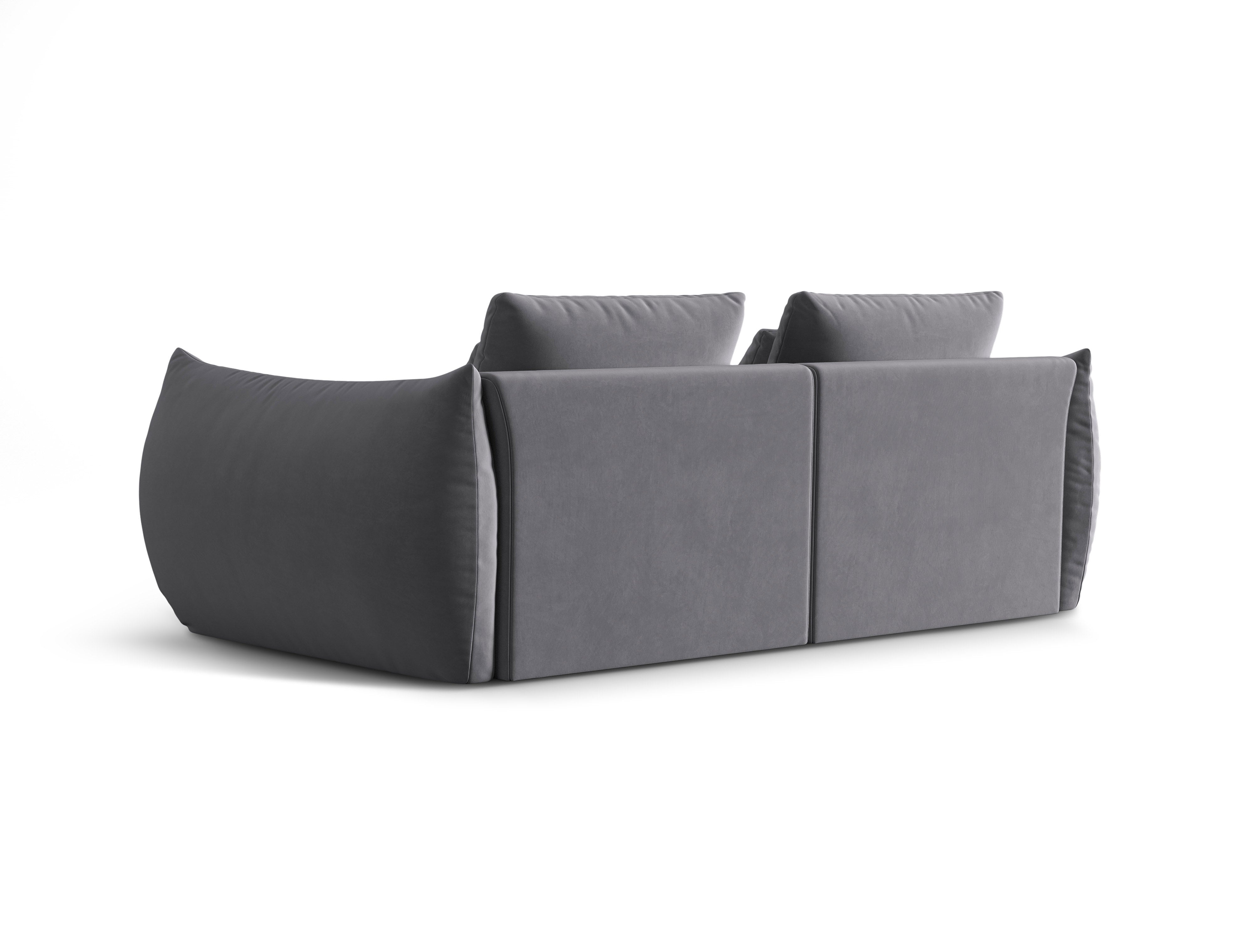 Sofa sametová 3-osobová BLOOM tmavě šedá