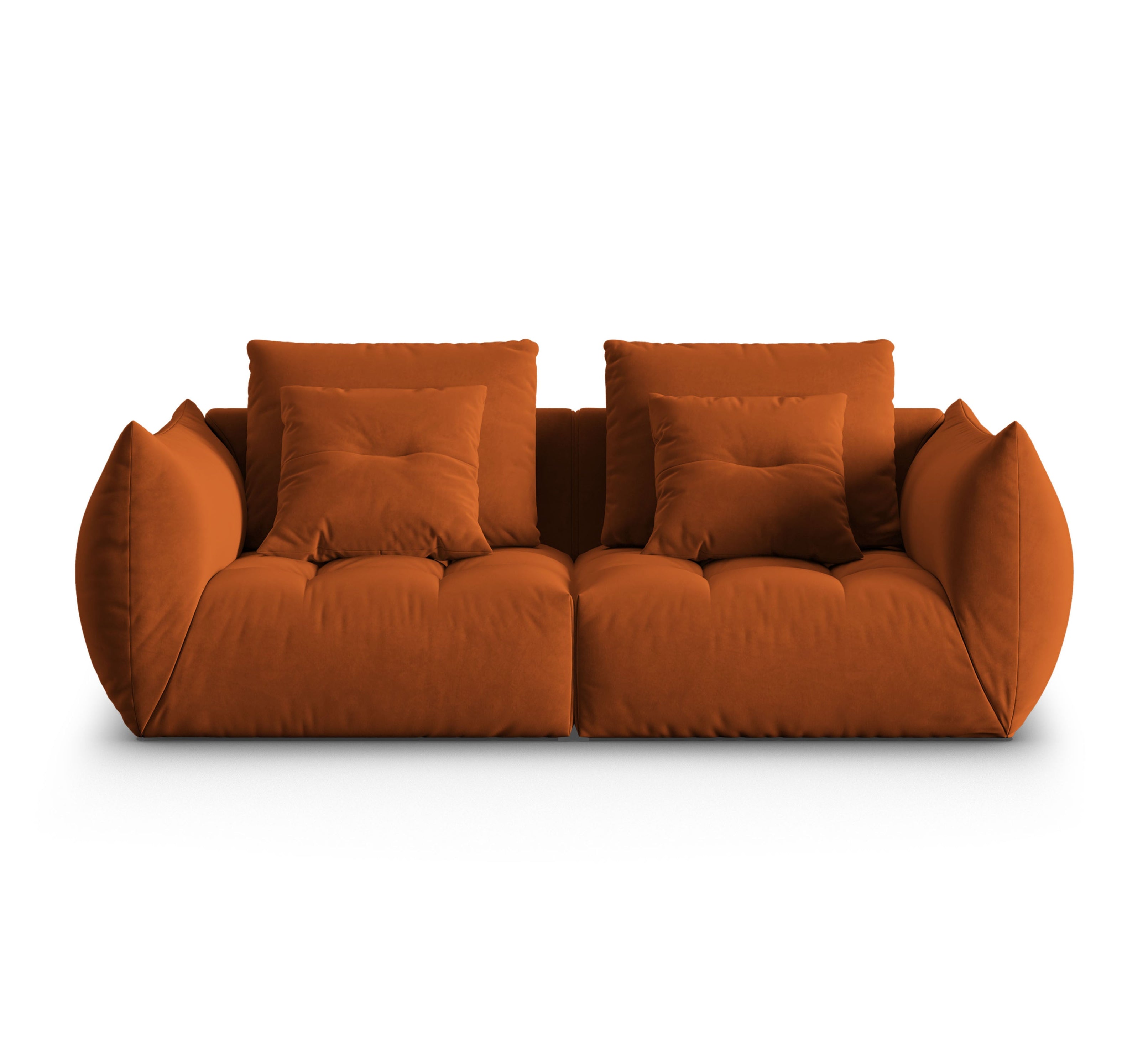 Sofa sametová 3-osobová BLOOM terakota