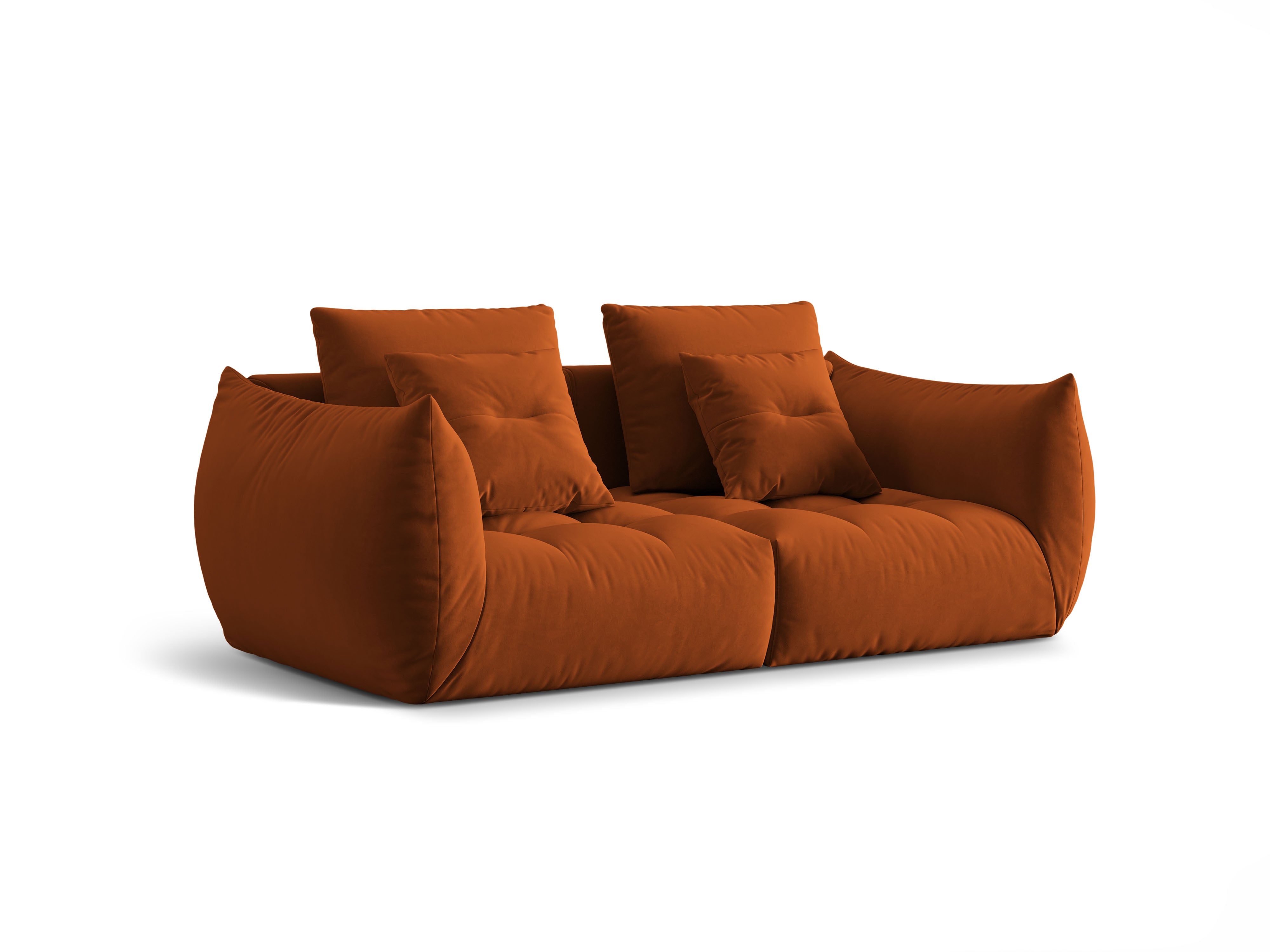 Sofa sametová 3-osobová BLOOM terakota