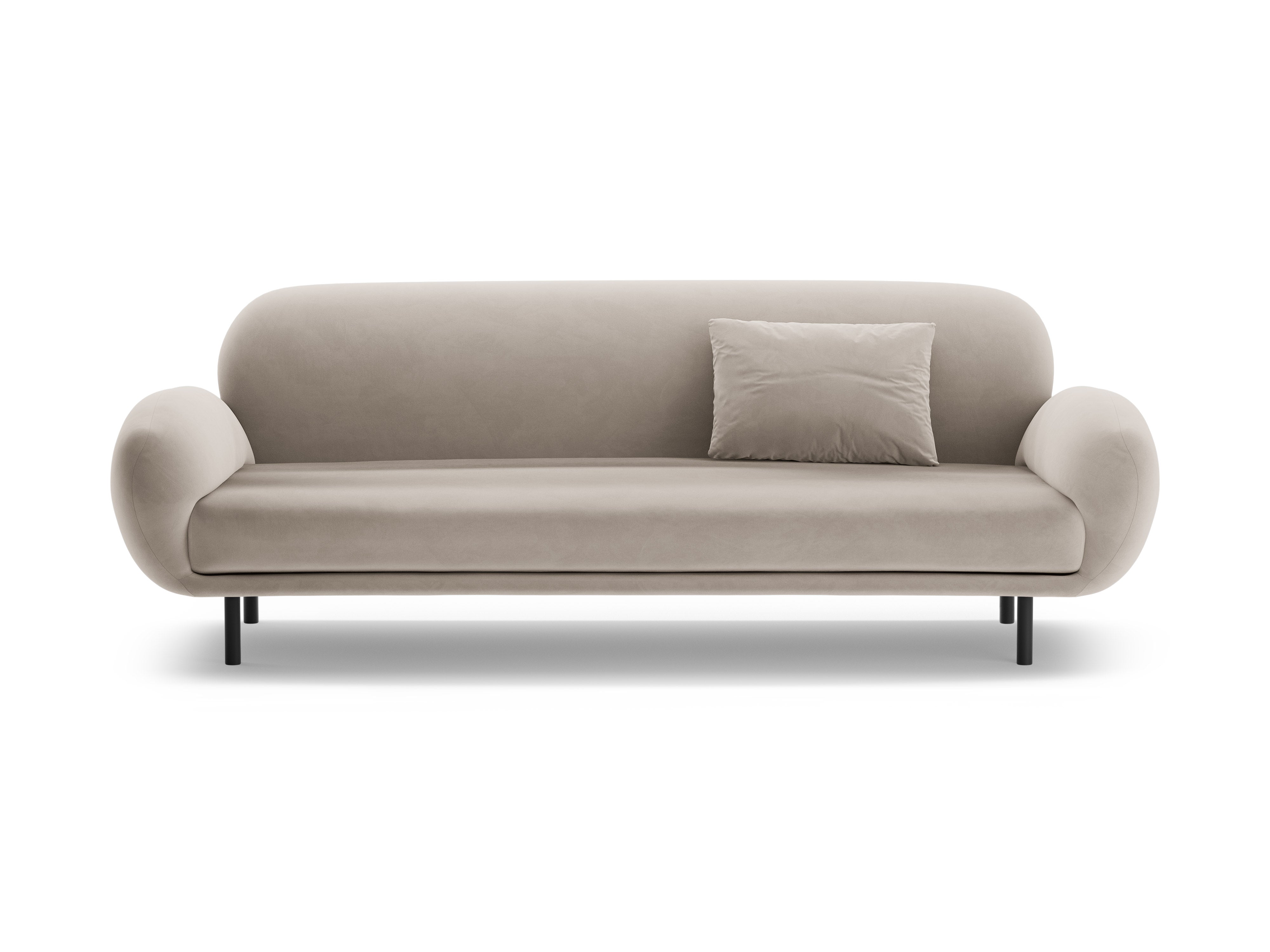 Sofa sametová 3-místná POPPY světle béžová