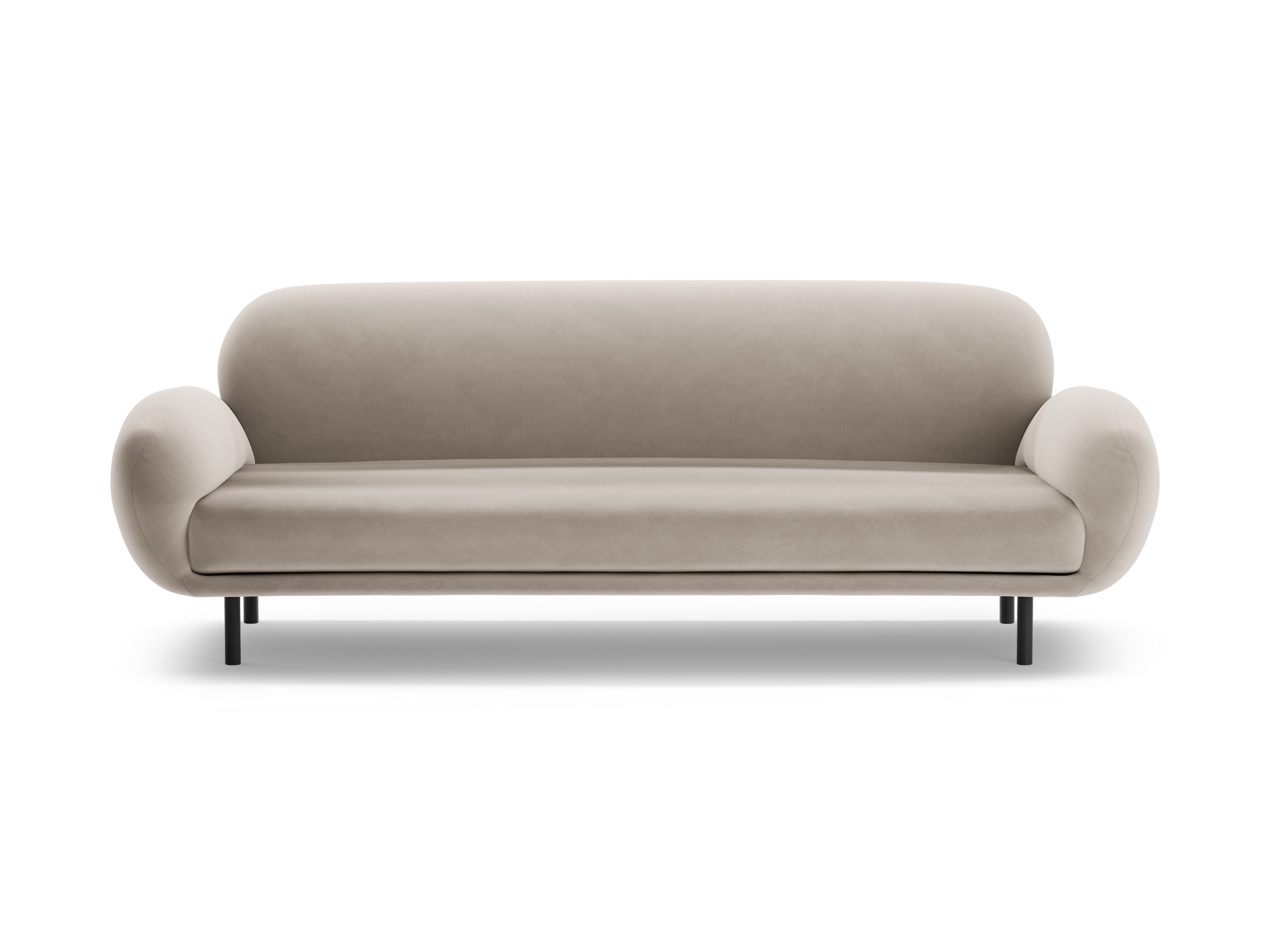 Sofa sametová 3-místná POPPY světle béžová