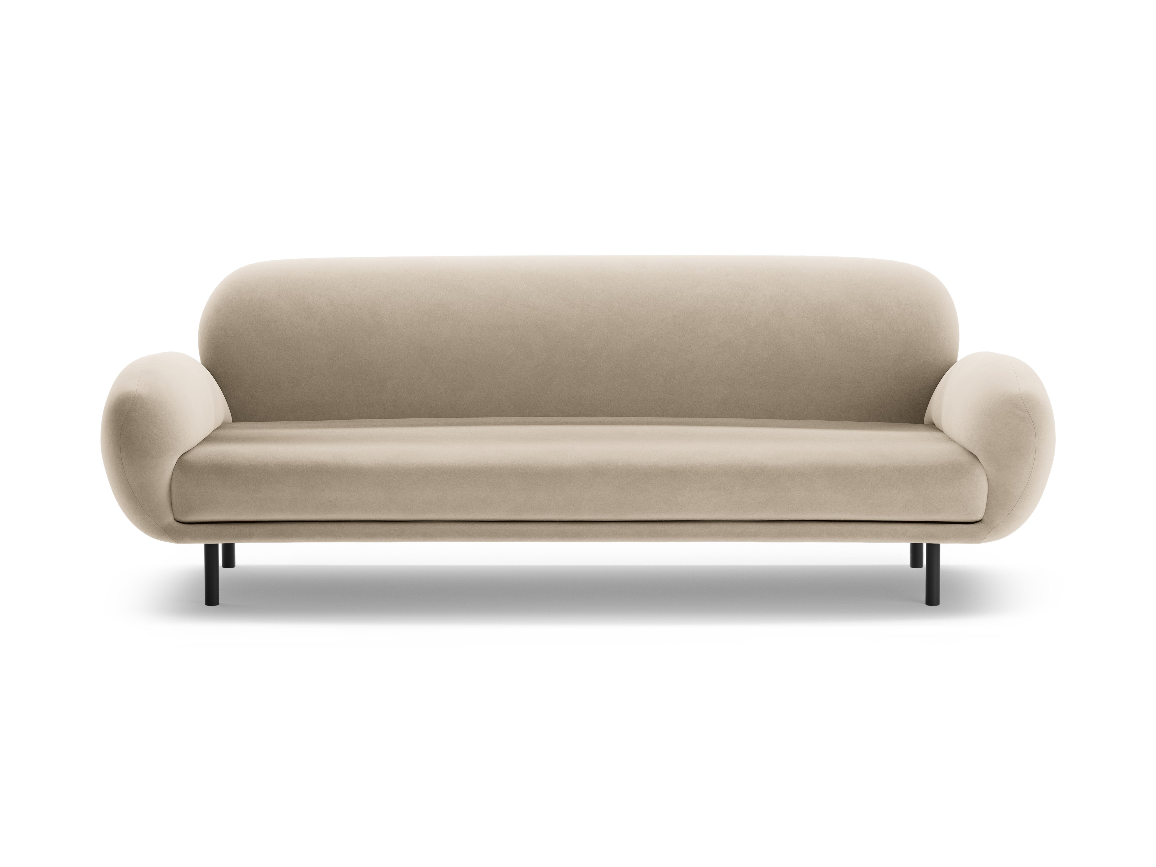 Sofa sametová 3-osobová POPPY ecru