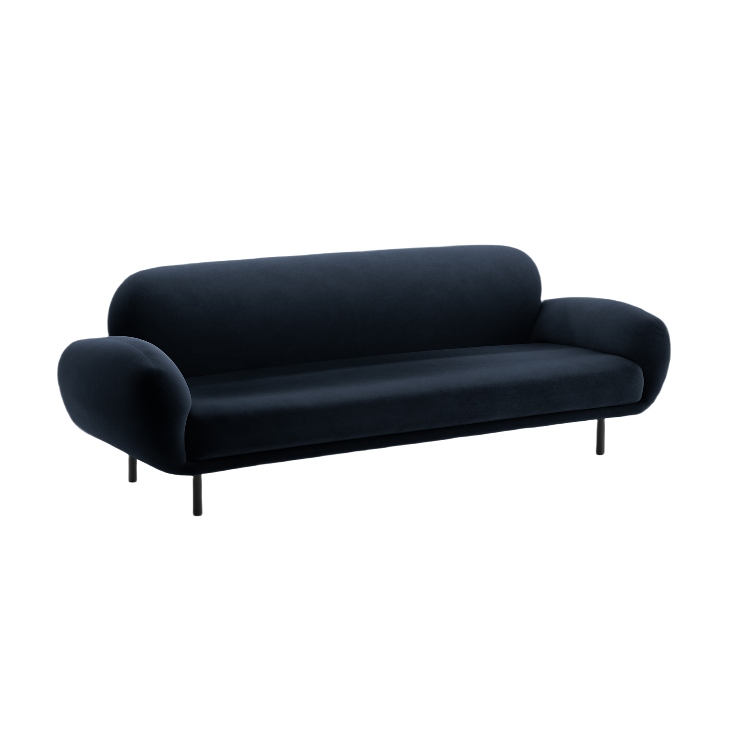 Sofa sametová 3-osobová POPPY královská modrá