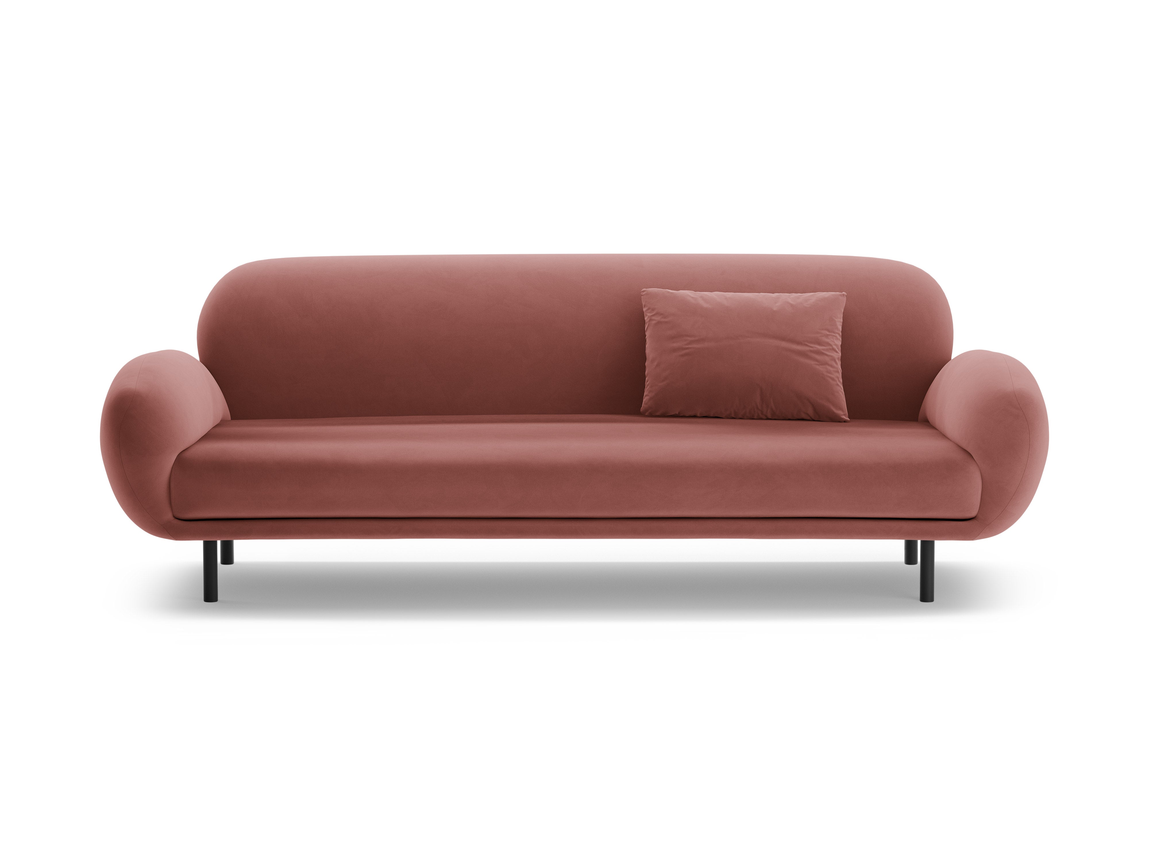 Sofa aksamitna 3-osobowa POPPY brudny róż – Micadoni