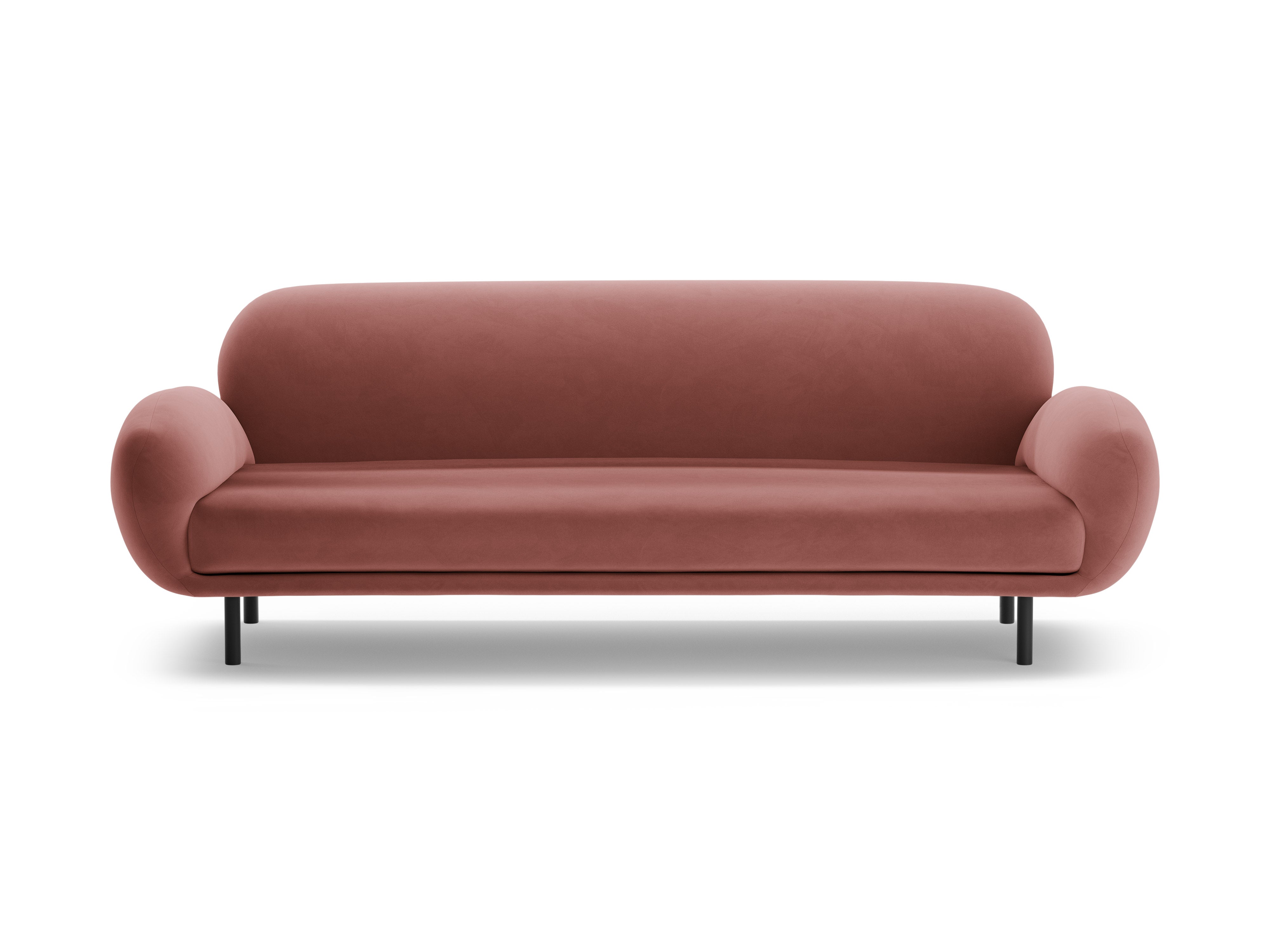 Sofa aksamitna 3-osobowa POPPY brudny róż – Micadoni