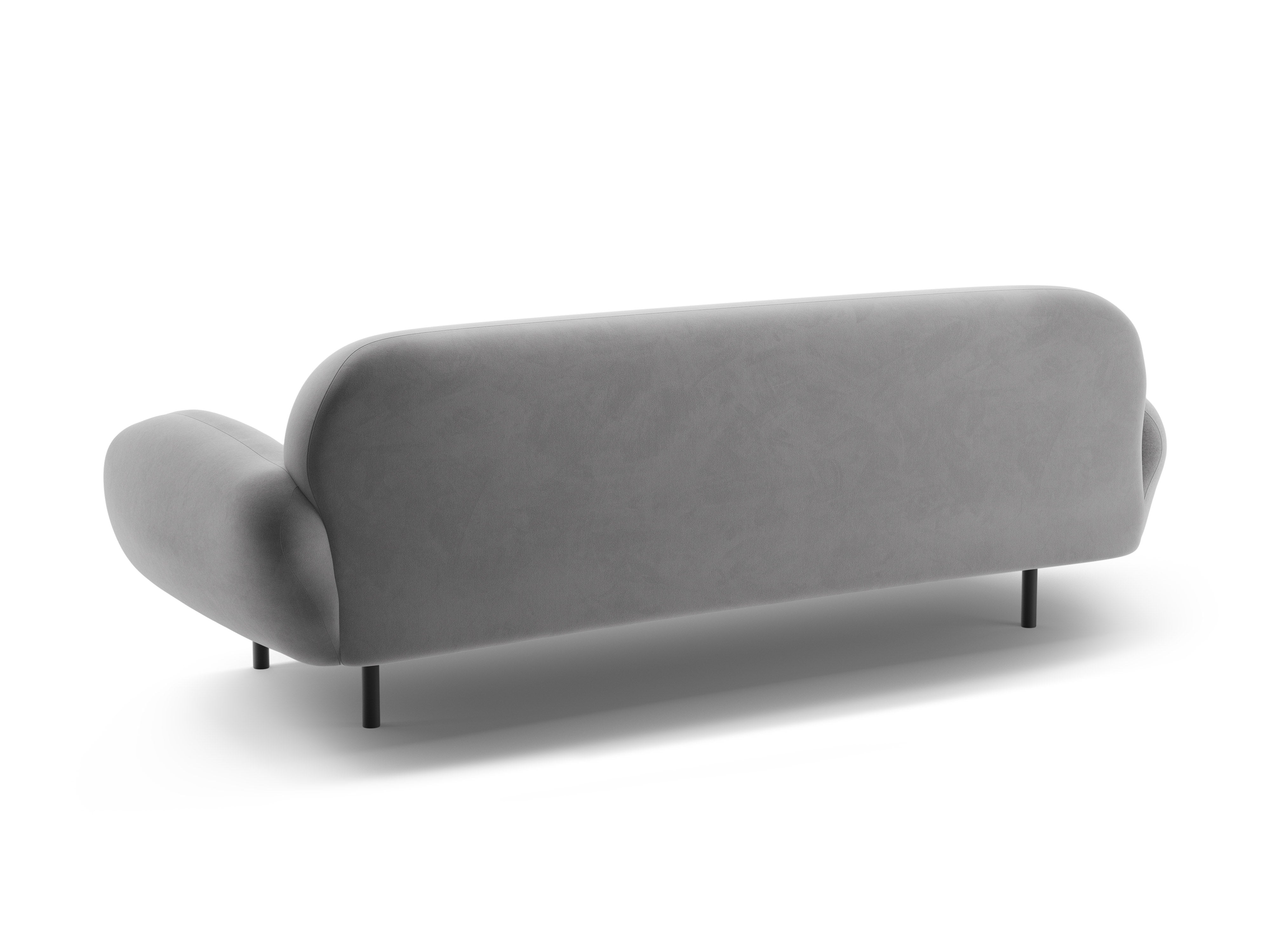 Sofa sametová 3-místná POPPY světle šedá