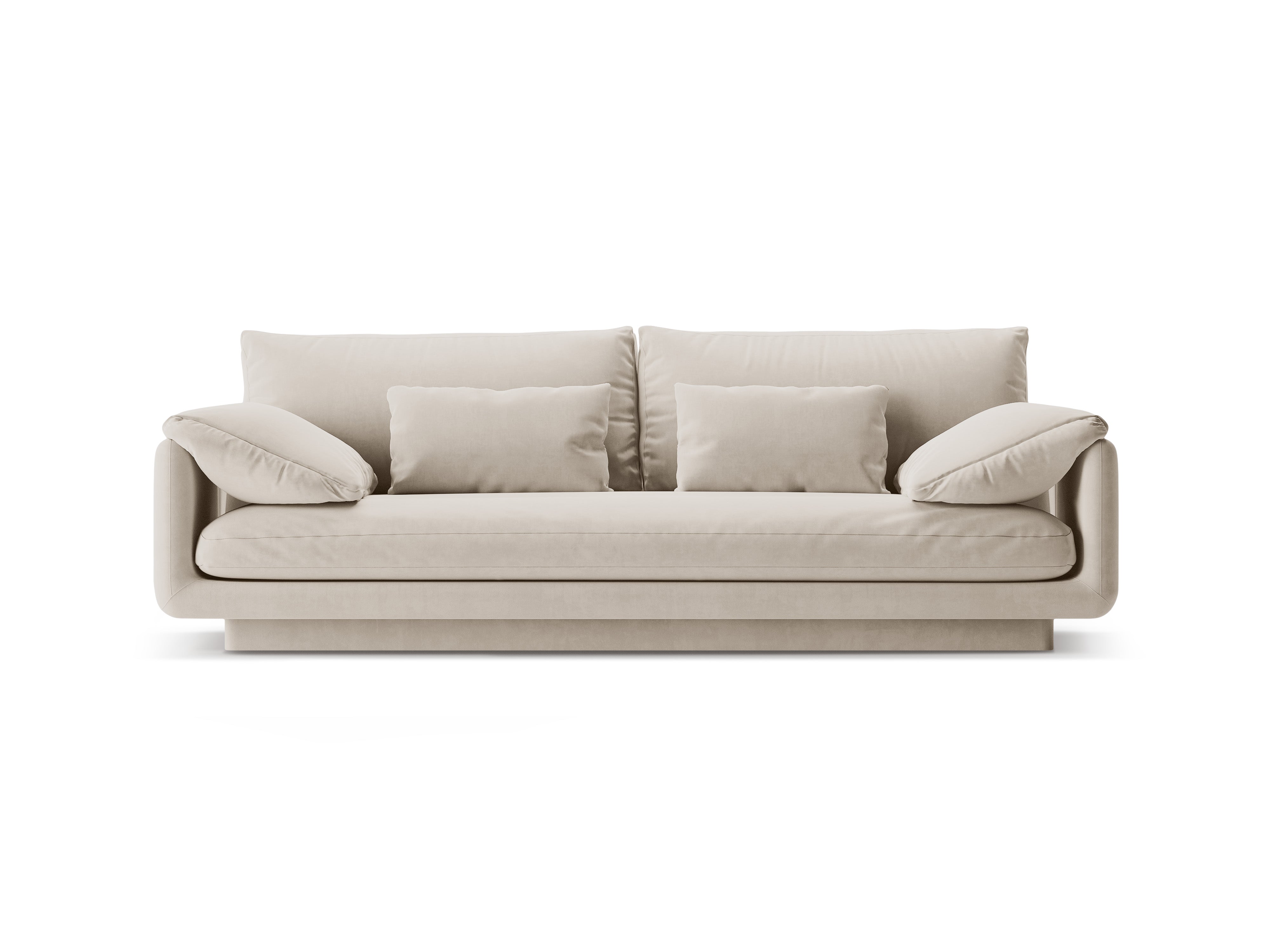 Sofa sametová 3-osobová TORINO ecru