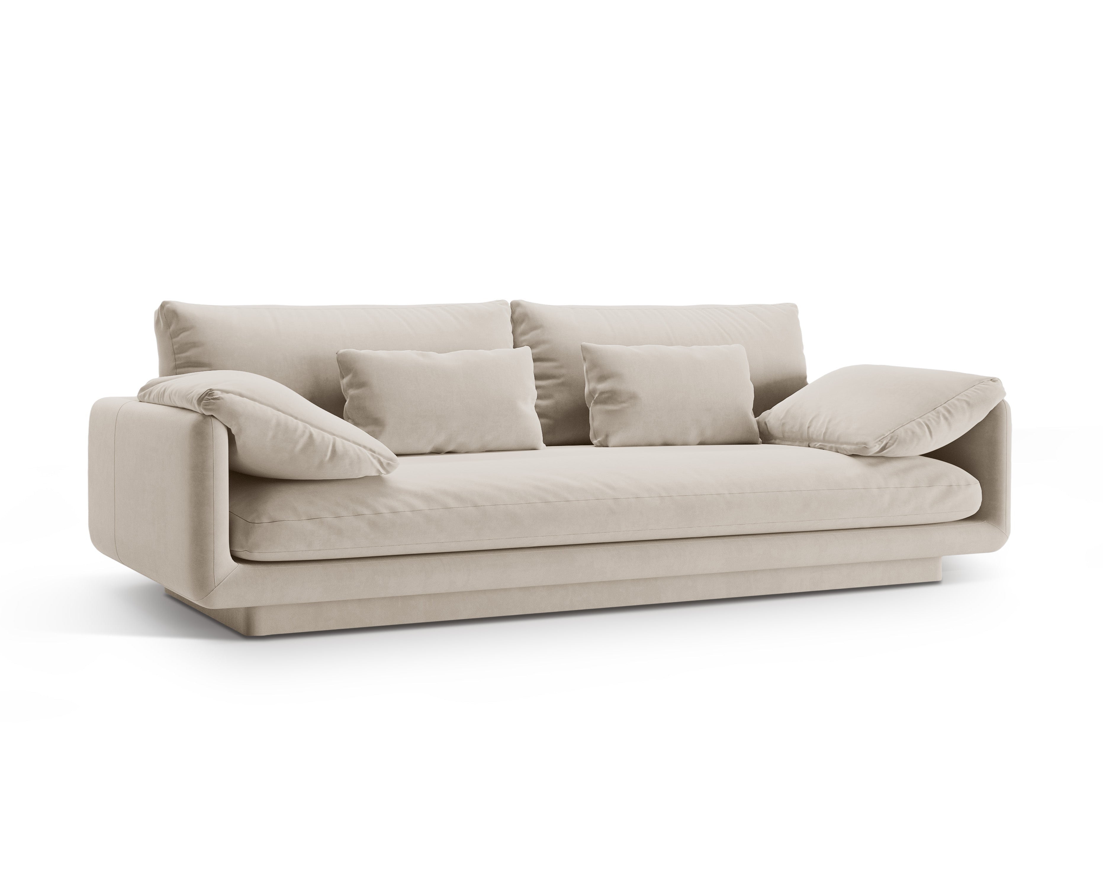 Sofa sametová 3-osobová TORINO ecru