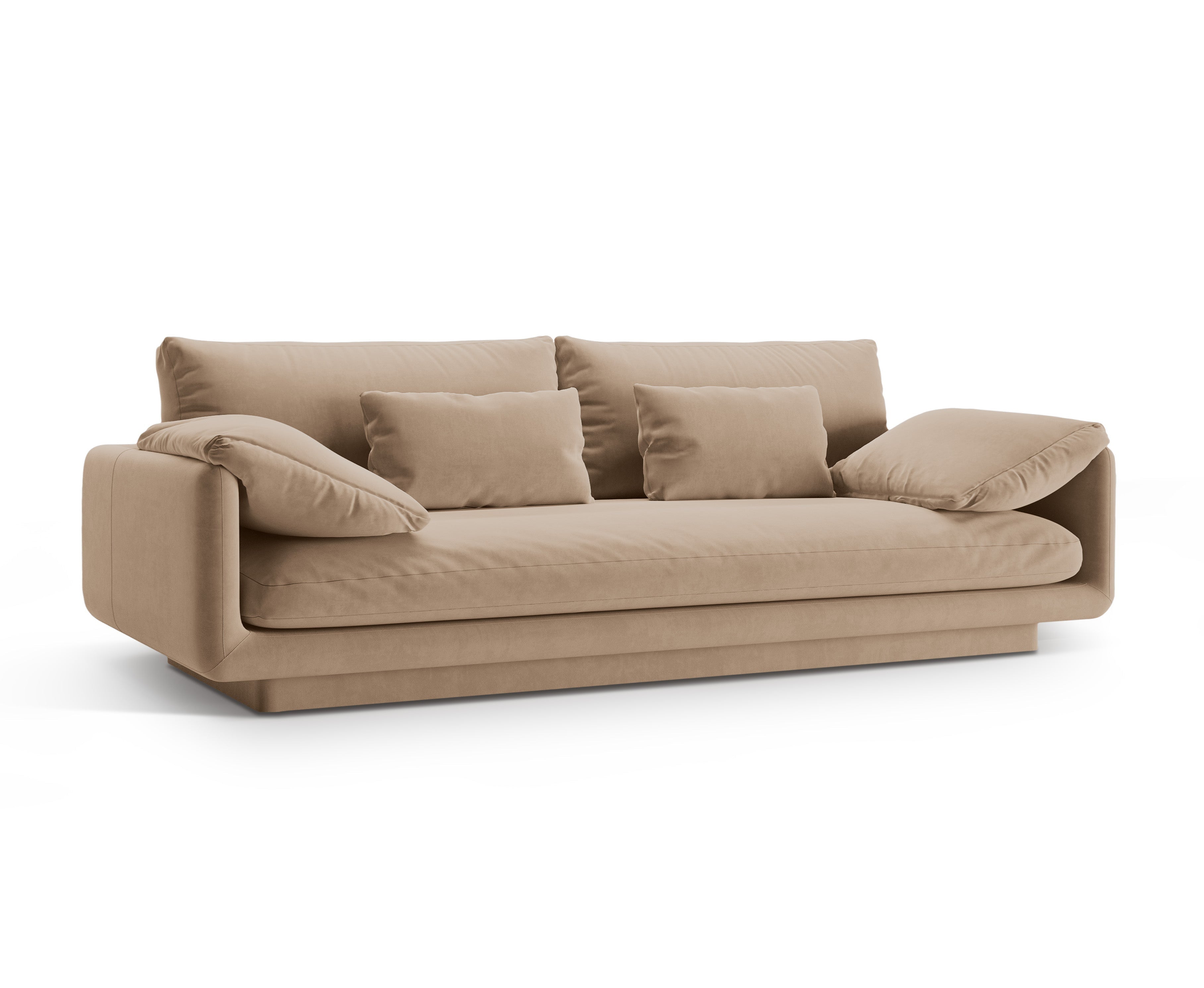 Sofa sametová 3-osobová TORINO písková - Poekspozice