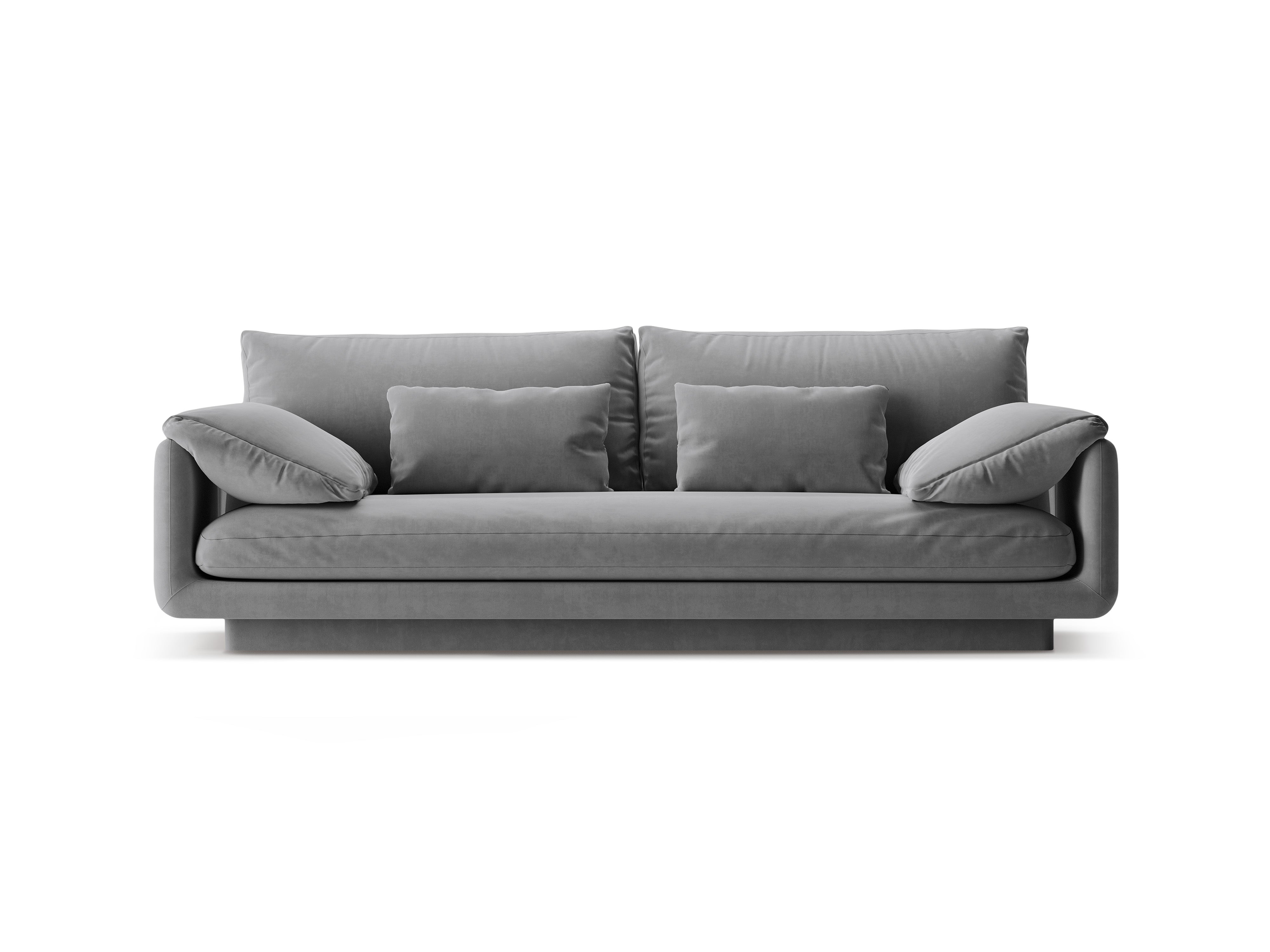 Sofa sametová 3-osobová TORINO světle šedá