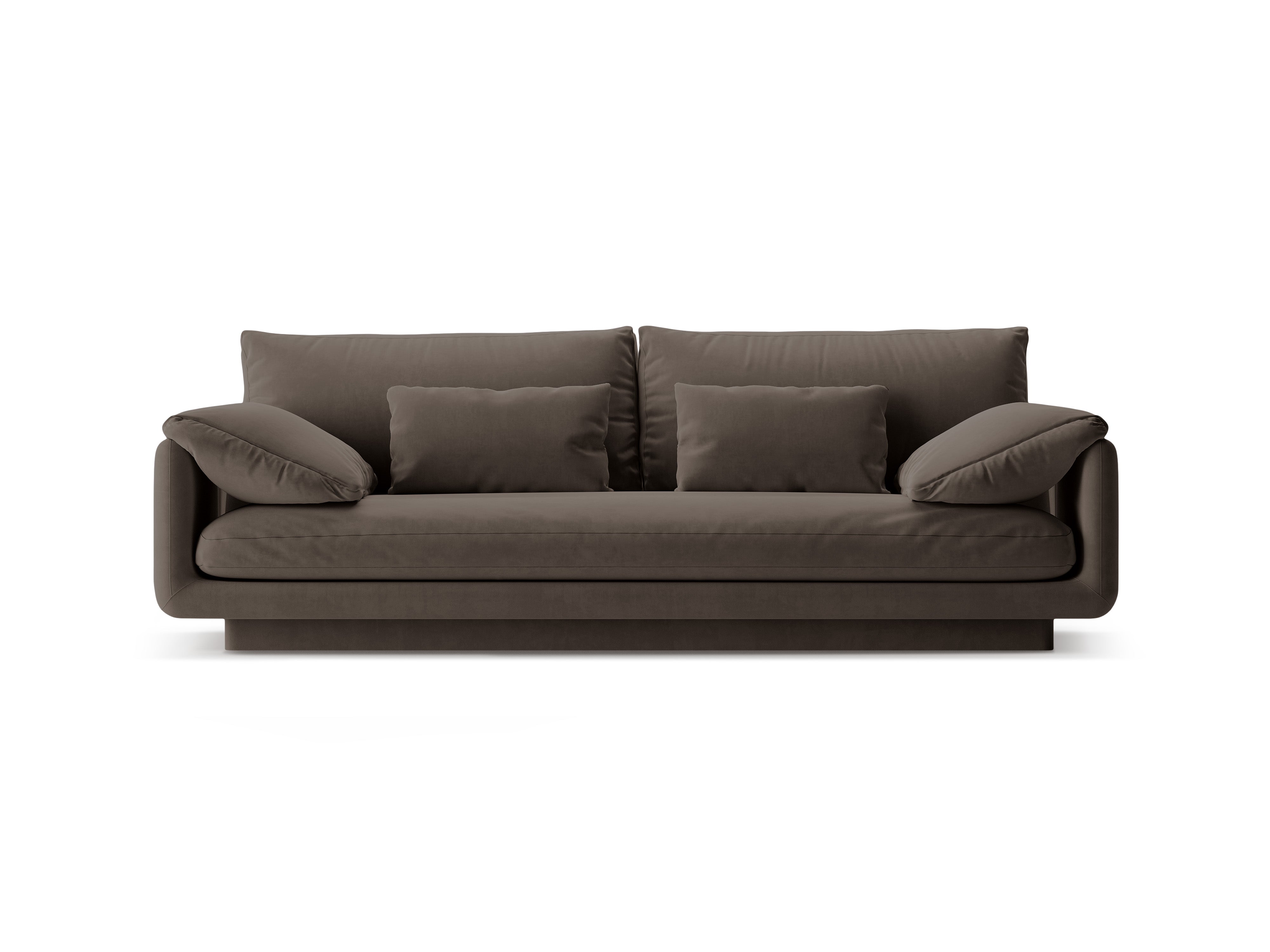 Sofa sametová 3-osobová TORINO ebenově hnědá