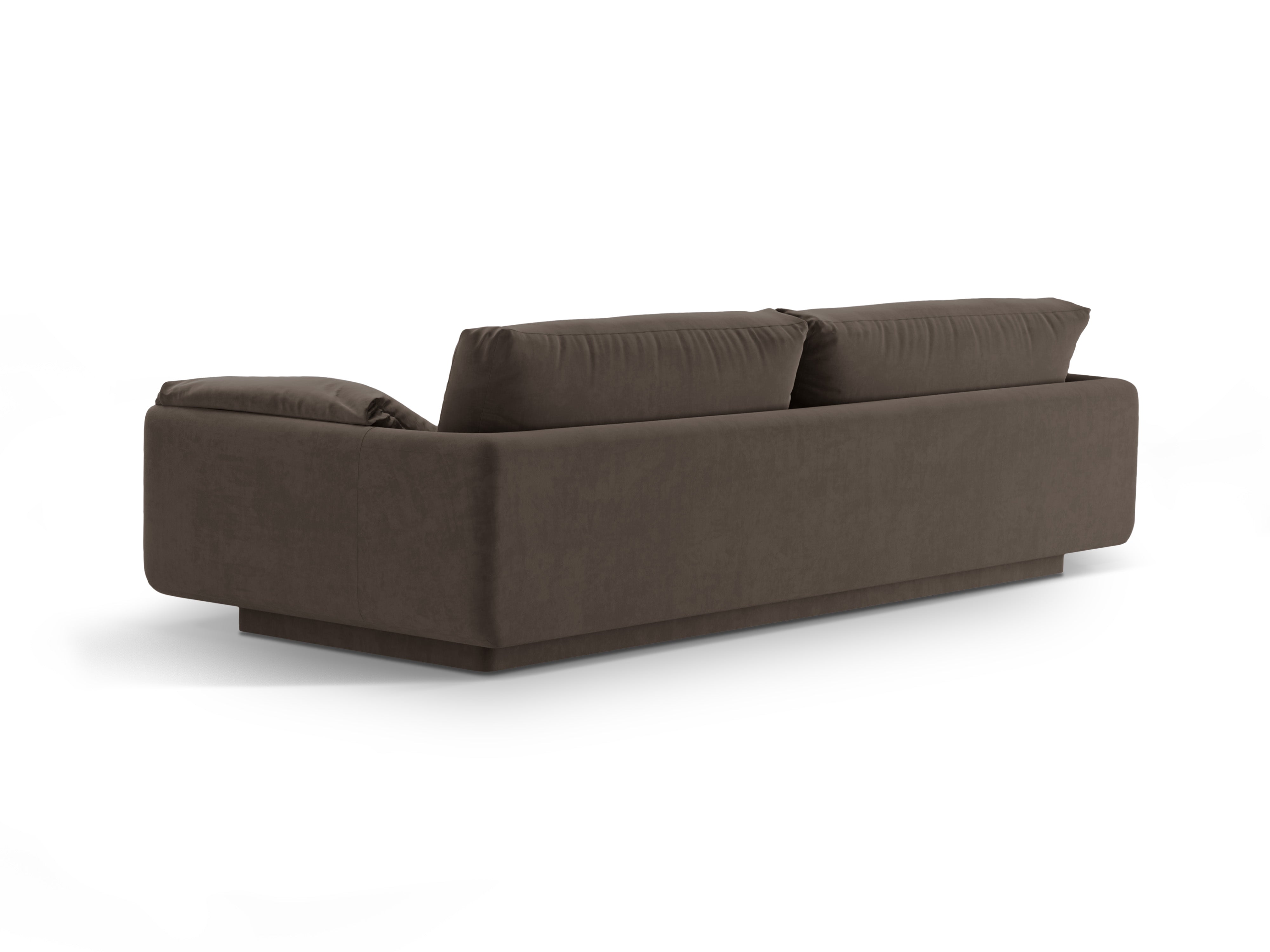 Sofa sametová 3-osobová TORINO ebenově hnědá