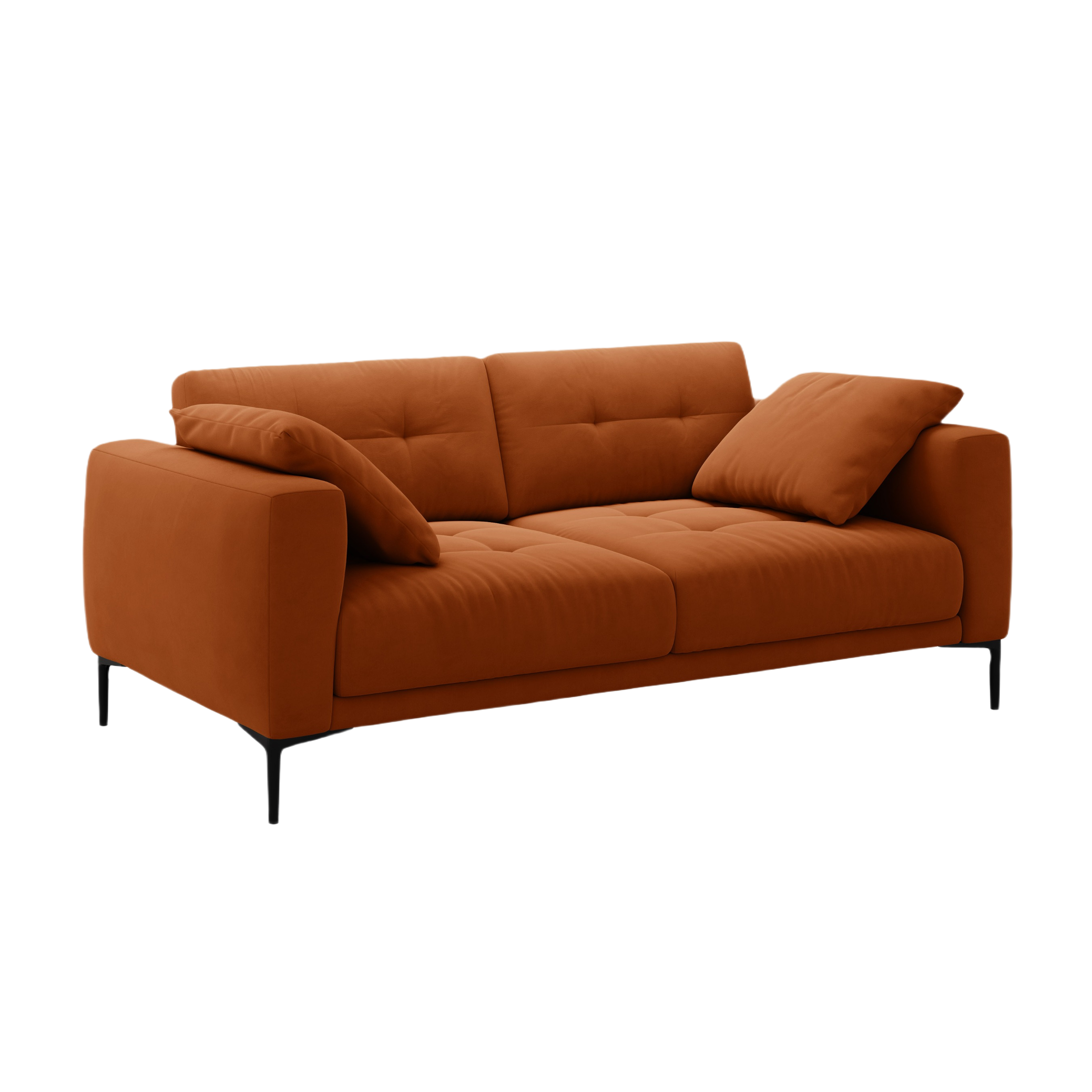Sofa sametová 3-osobová BEMY terrakota