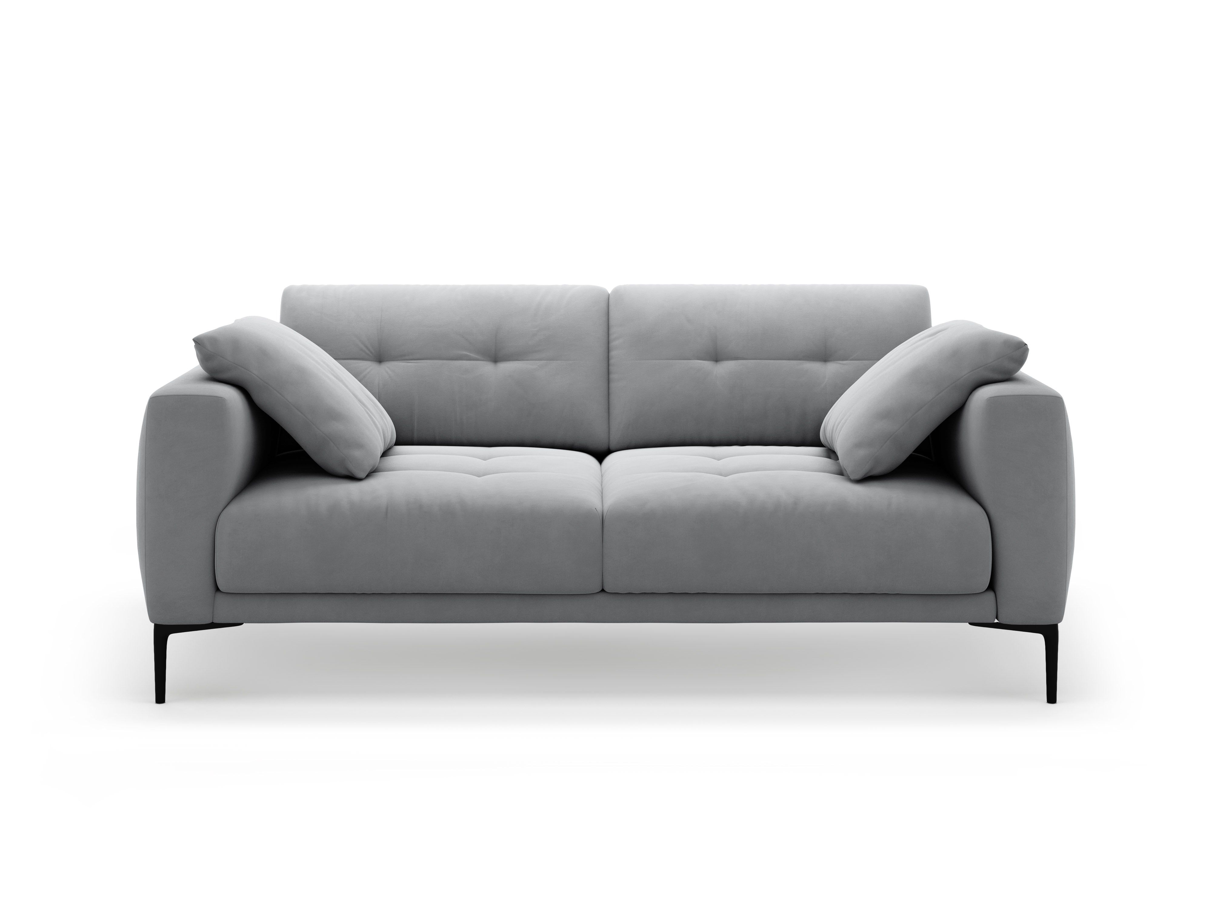 Sofa sametová 3-osobová BEMY šedá