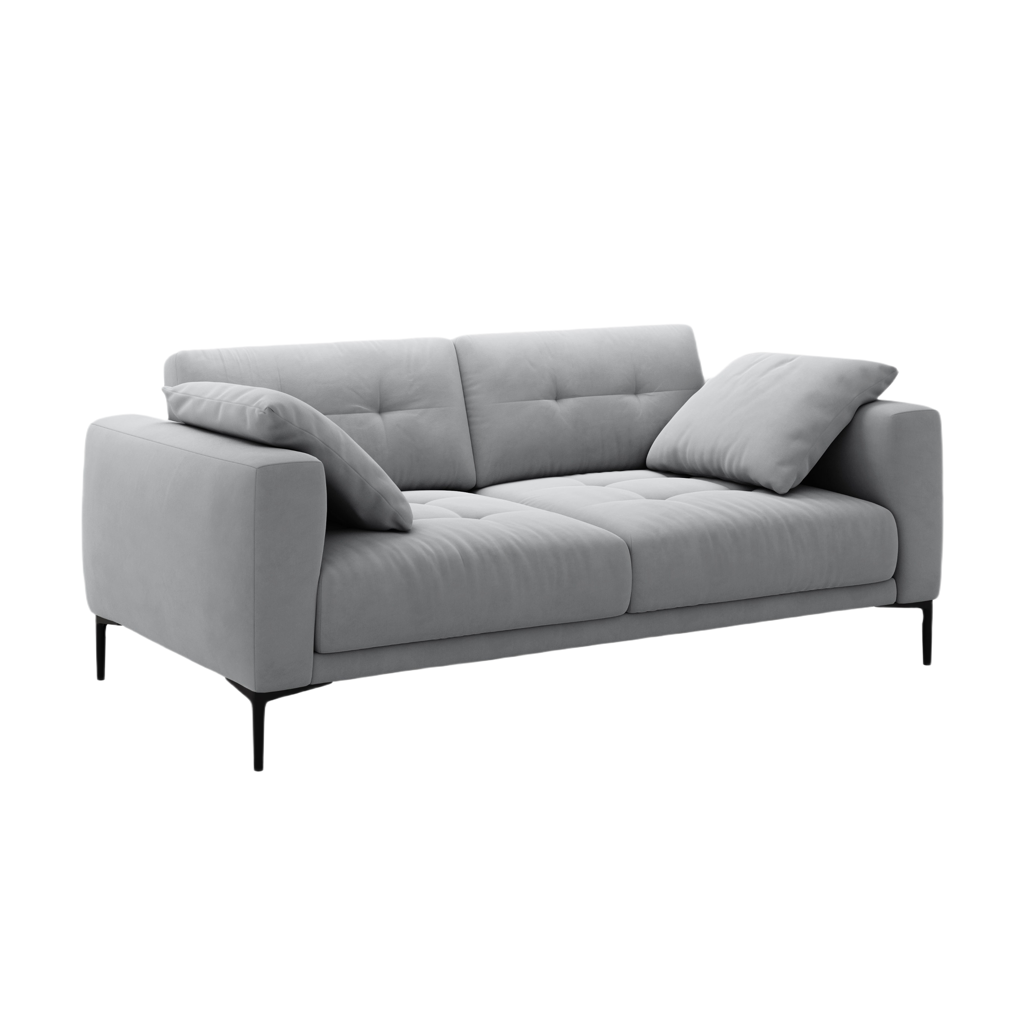 Sofa sametová 3-osobová BEMY šedá