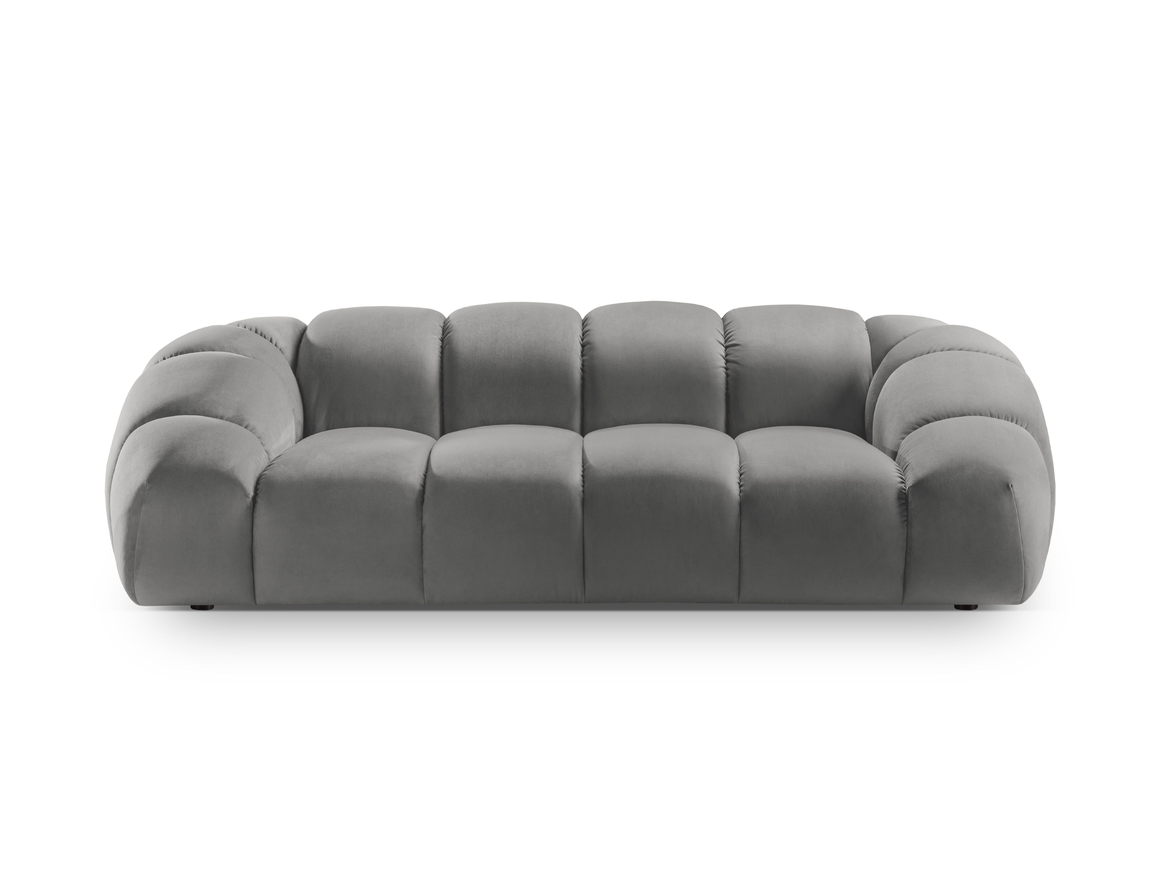 Sofa sametová 3-osobová DIANA šedá