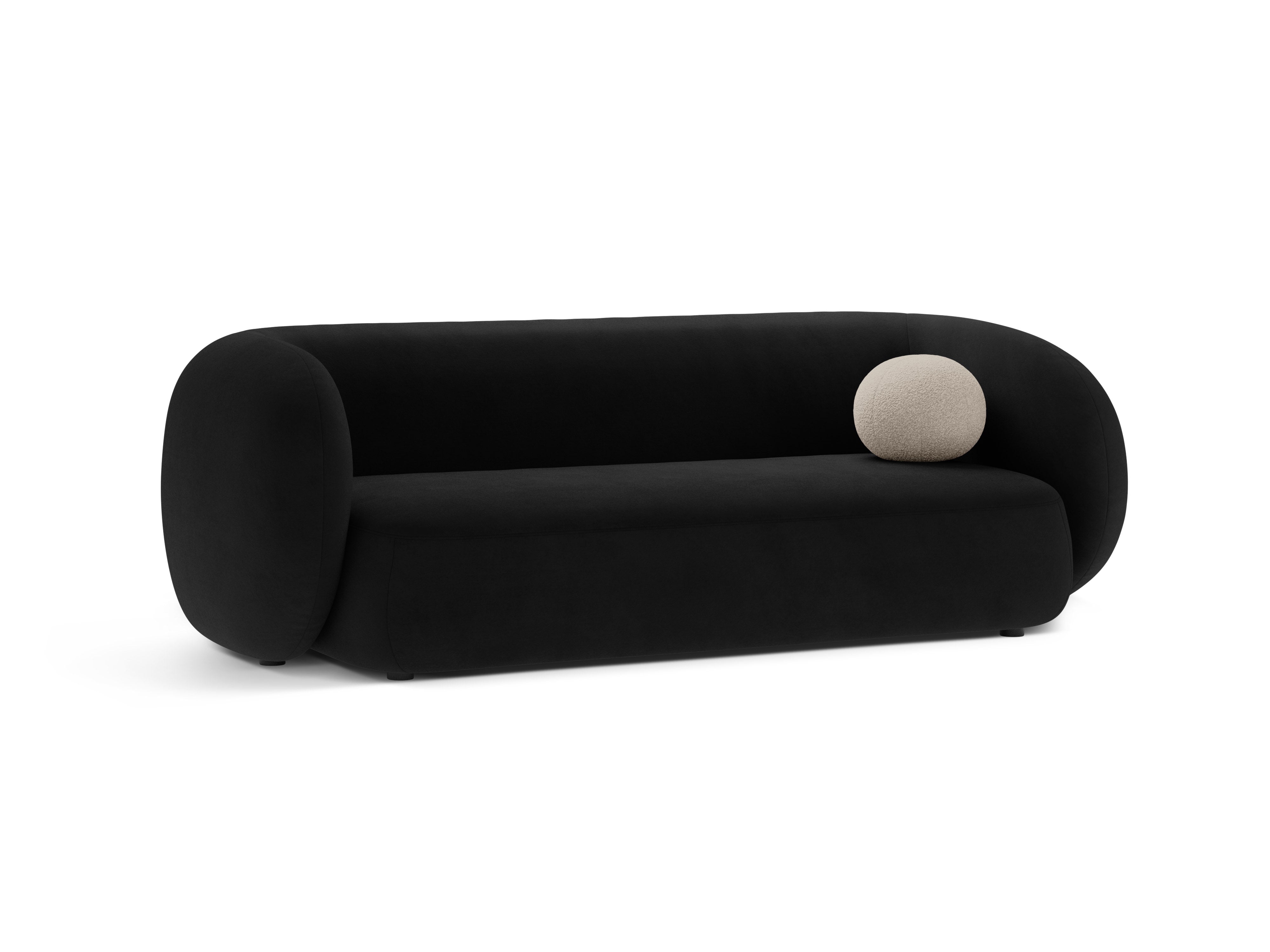 KATE Black Velvet 3-Seater Sofa