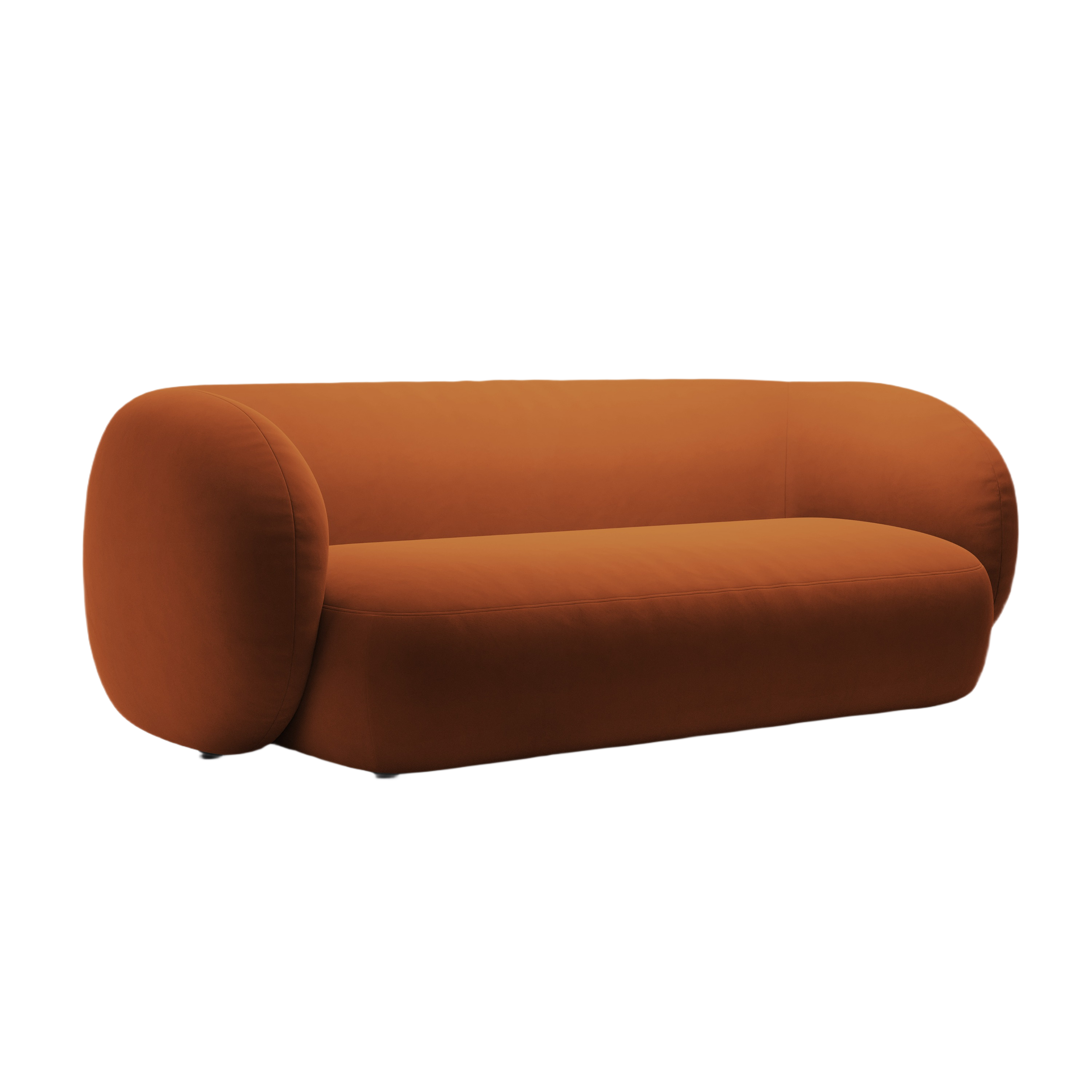 Sofa sametová 3-osobová KATE terakota