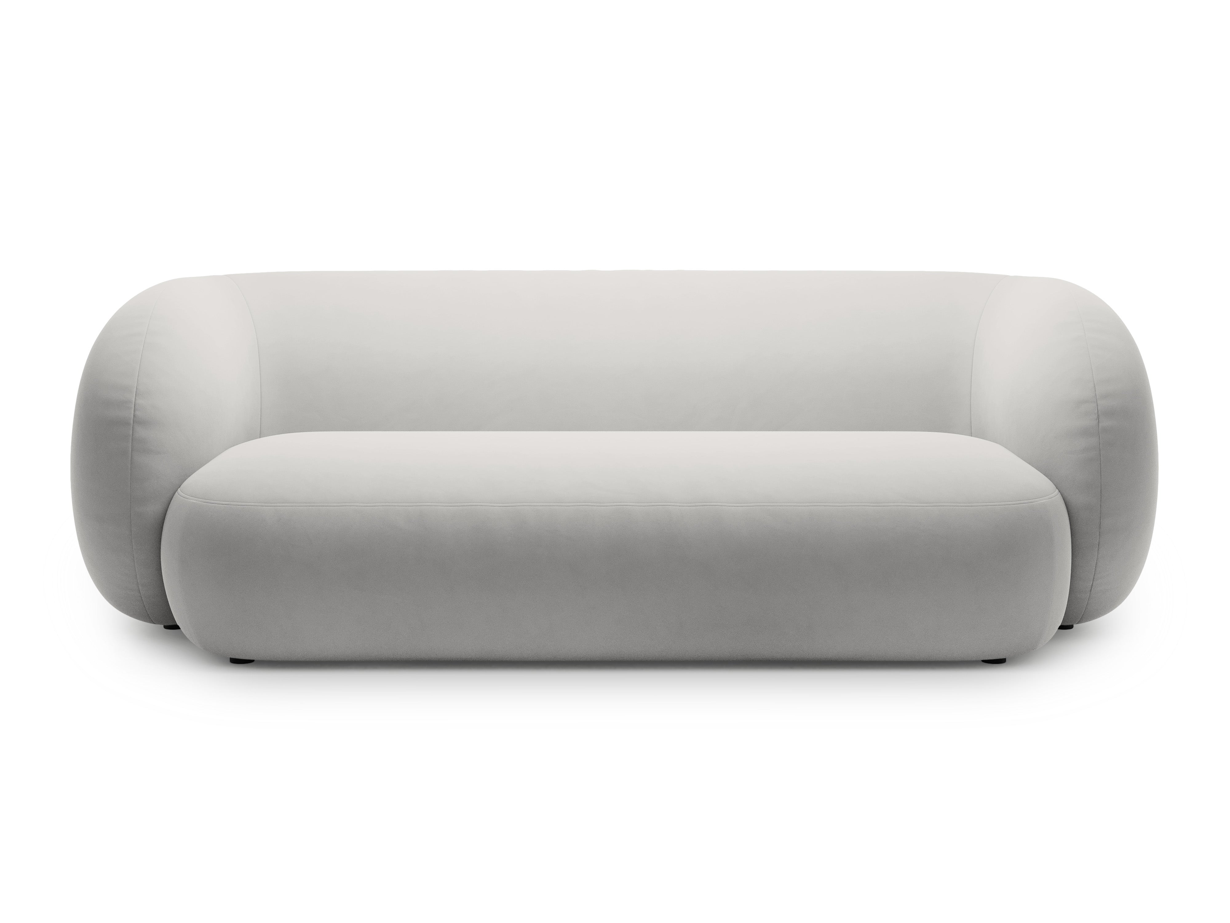 Sofa sametová 3-místná KATE světle šedá