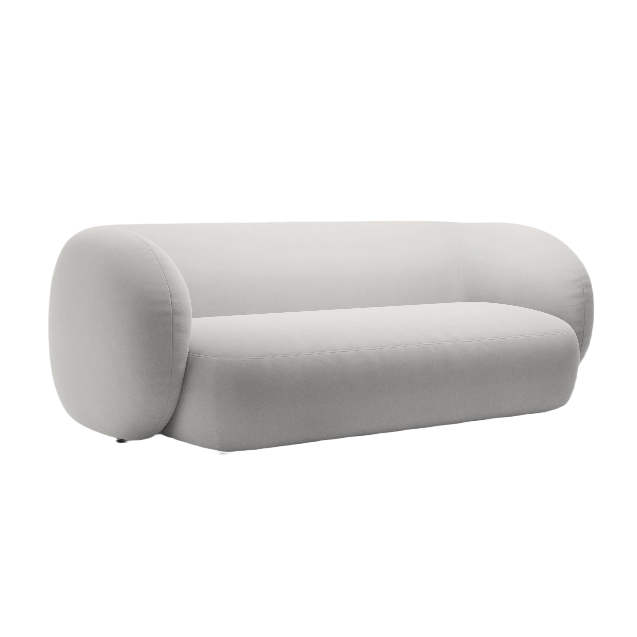 Sofa sametová 3-místná KATE světle šedá