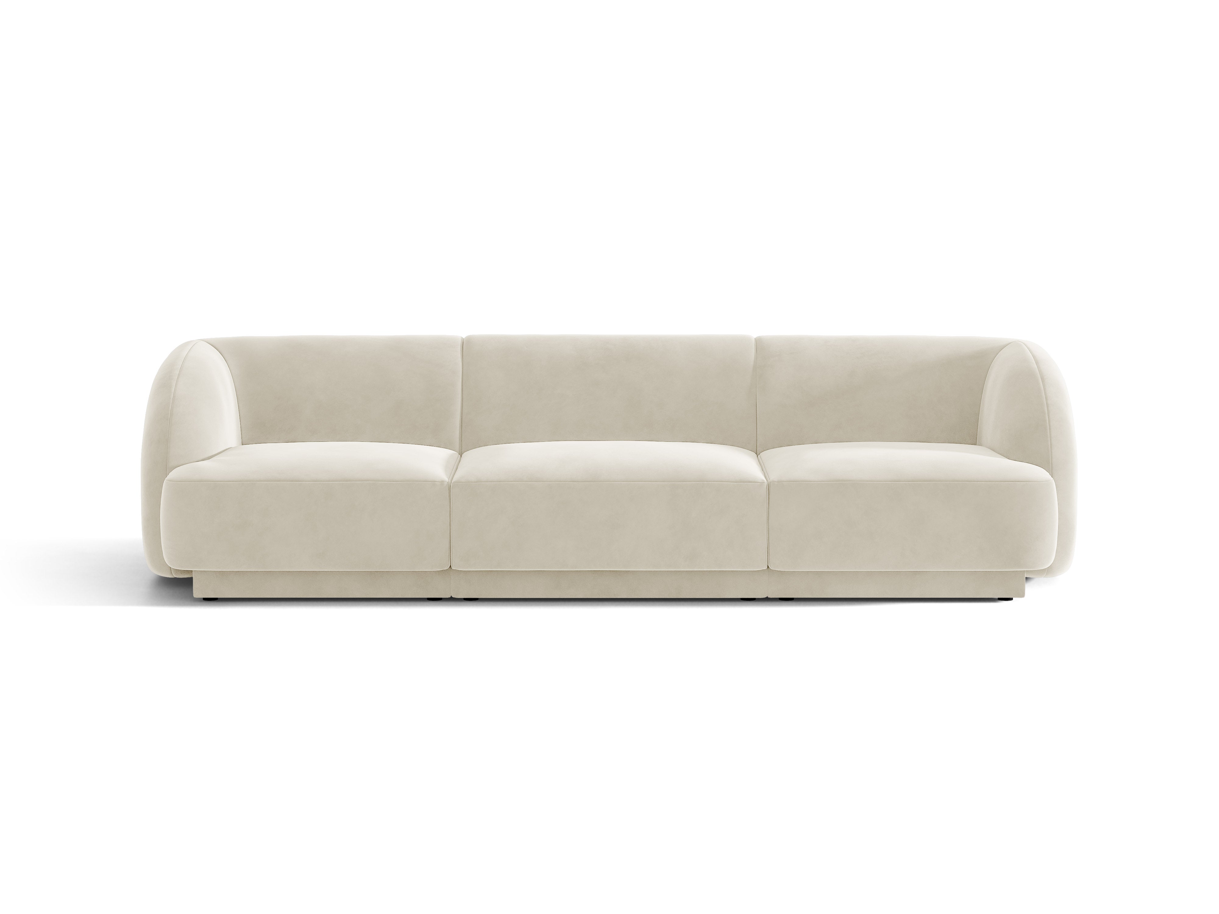 Sofa sametová 3-osobová MILEY béžová