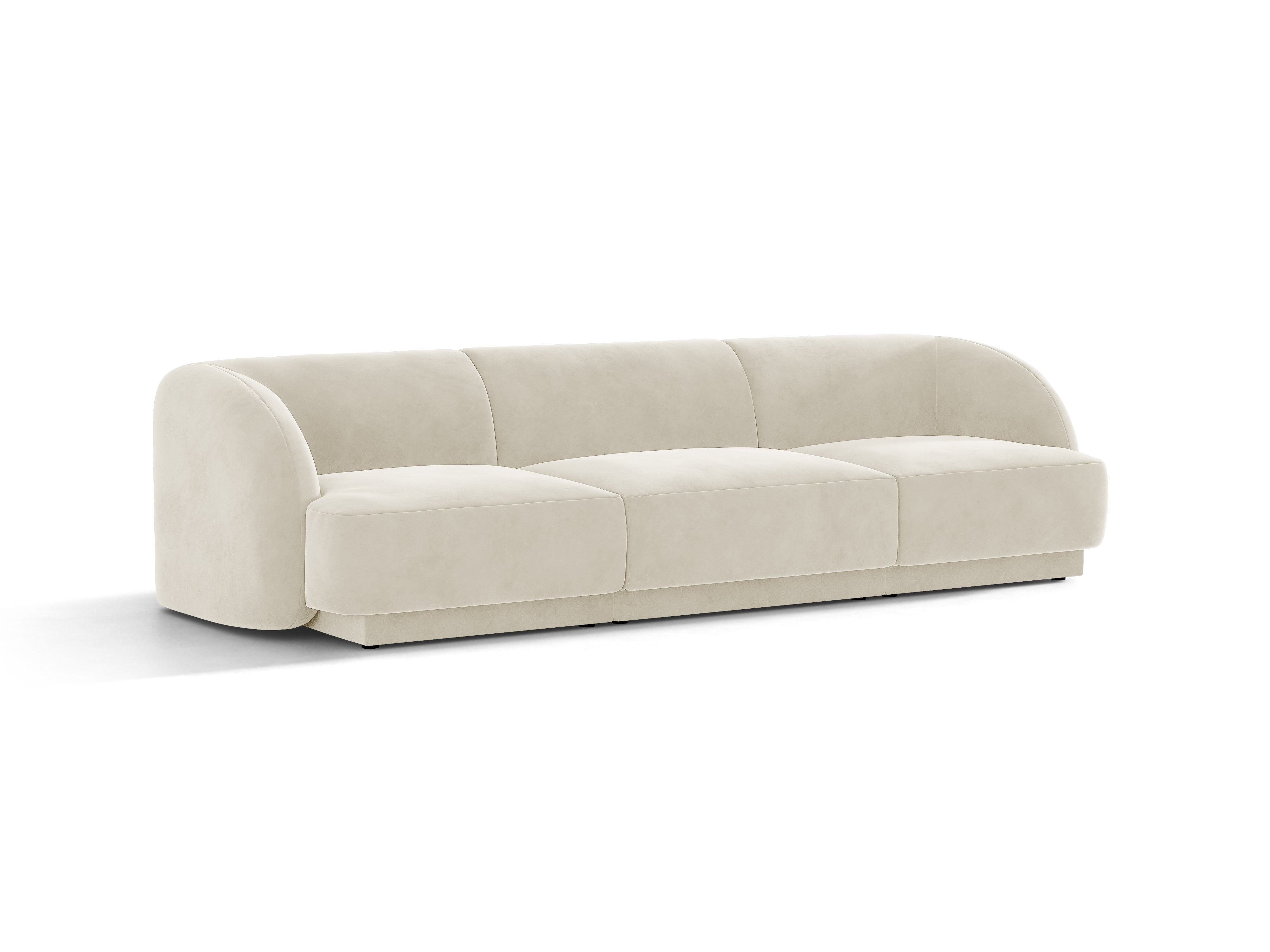 Sofa sametová 3-osobová MILEY béžová