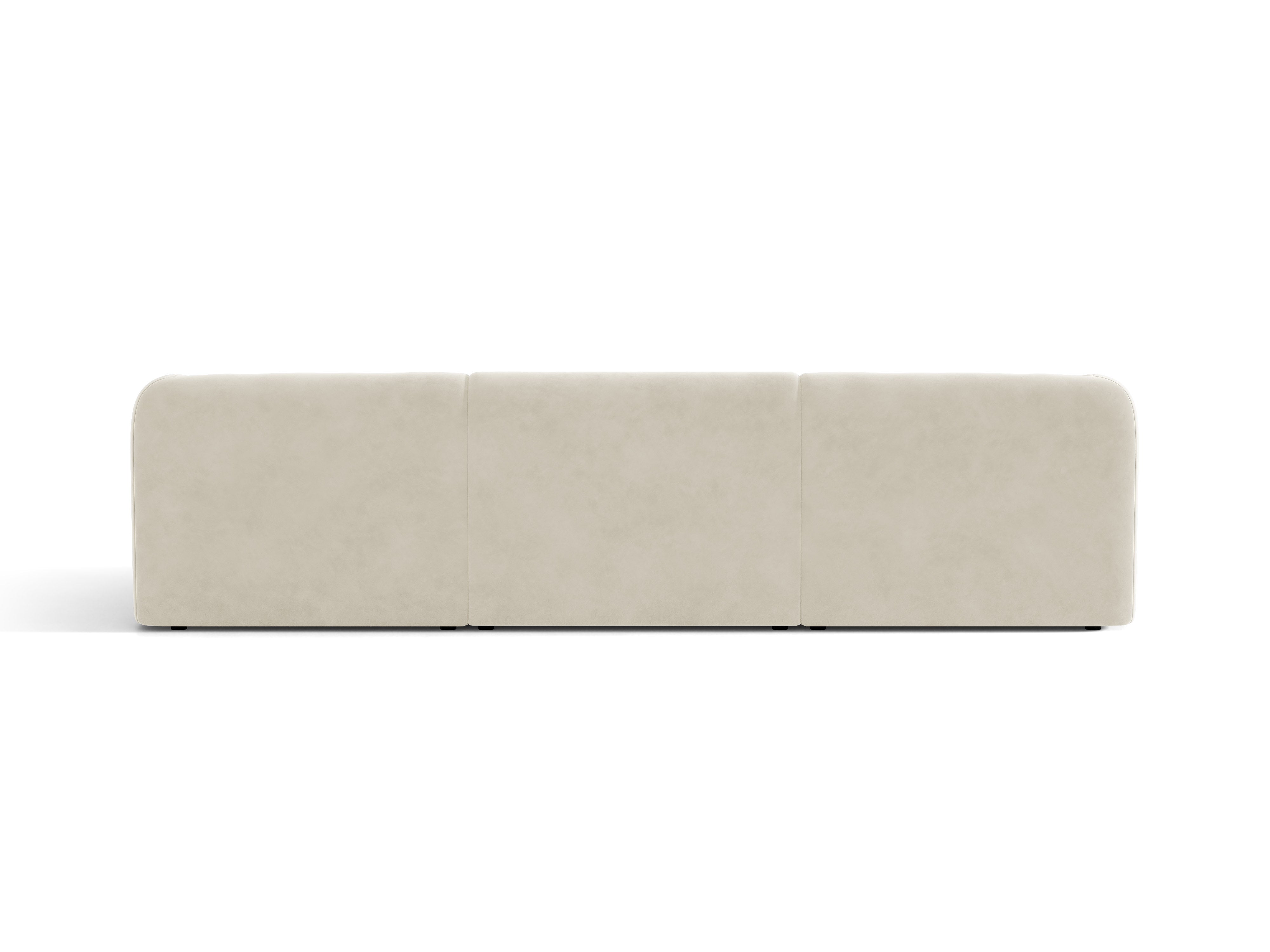 Sofa sametová 3-osobová MILEY béžová