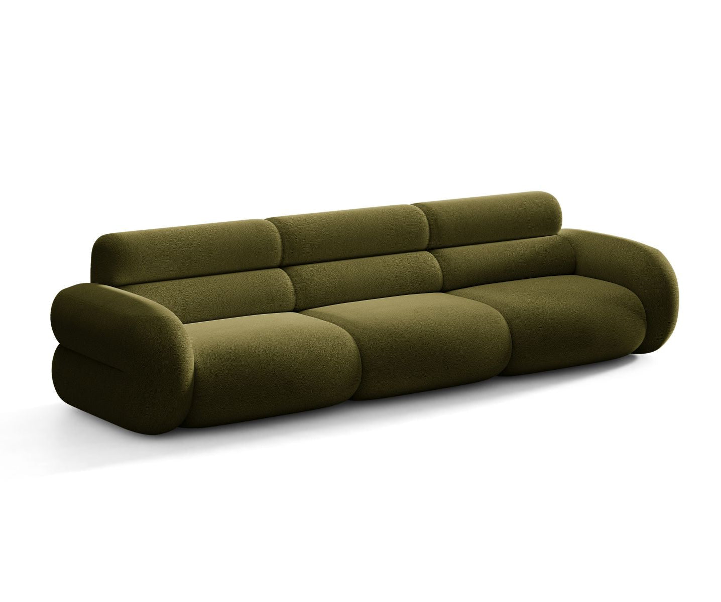 Pohovka pro 4 osoby NEO olivový boucle