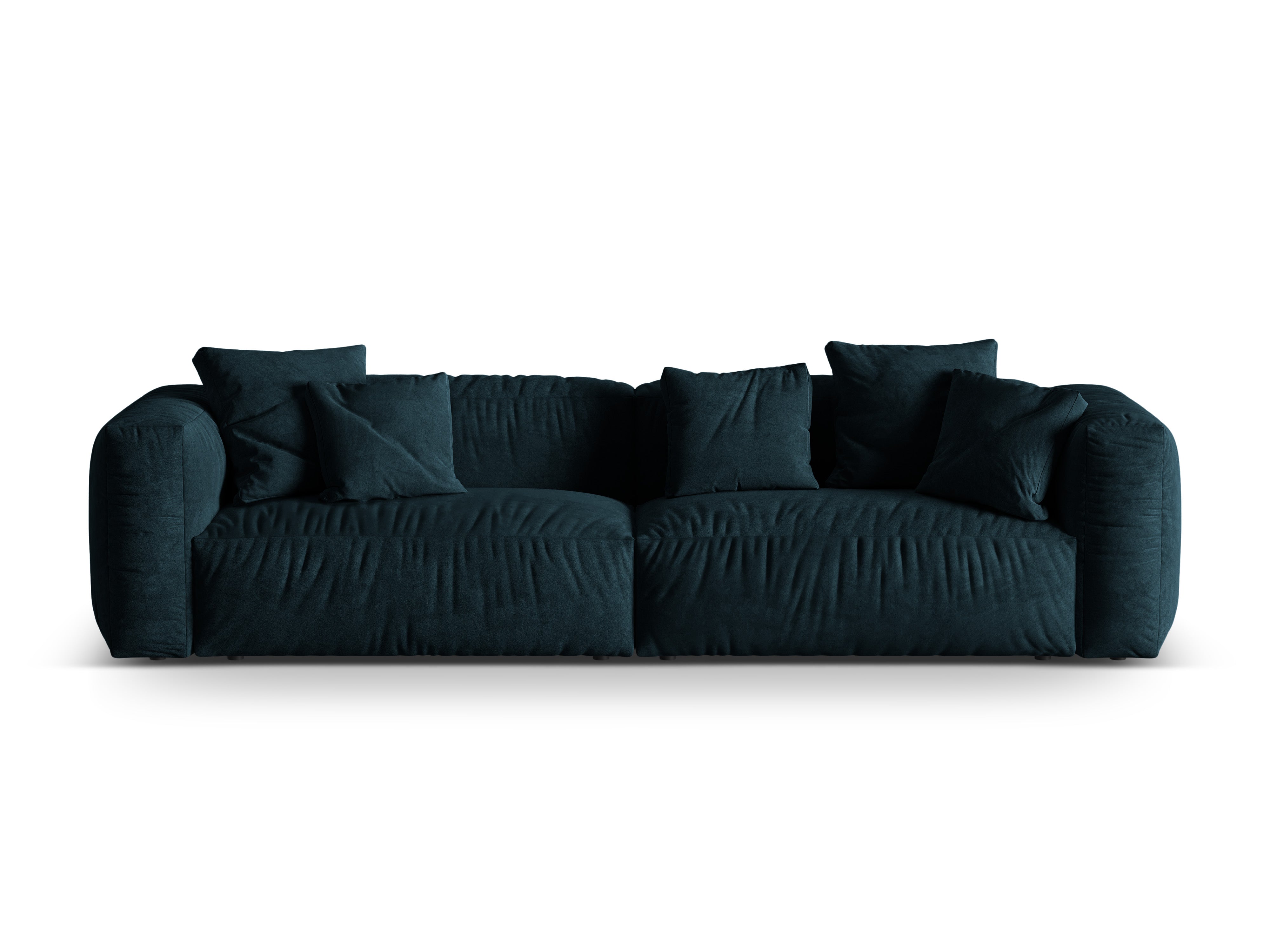 Sofa sametová 4-osobová MARTINA granátově petrol
